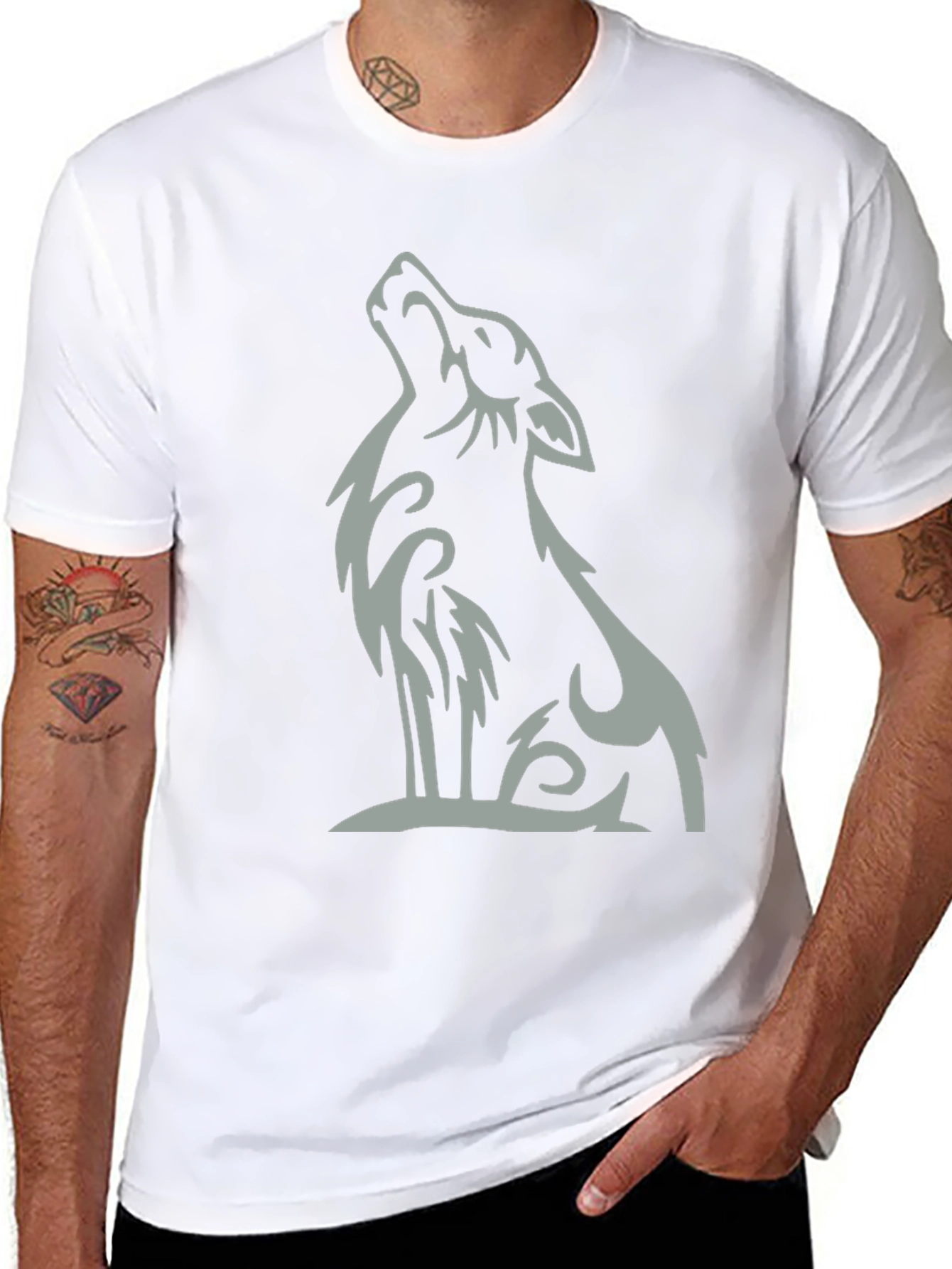 Black Wolf Graphic Tee - Stylish Casual Wear