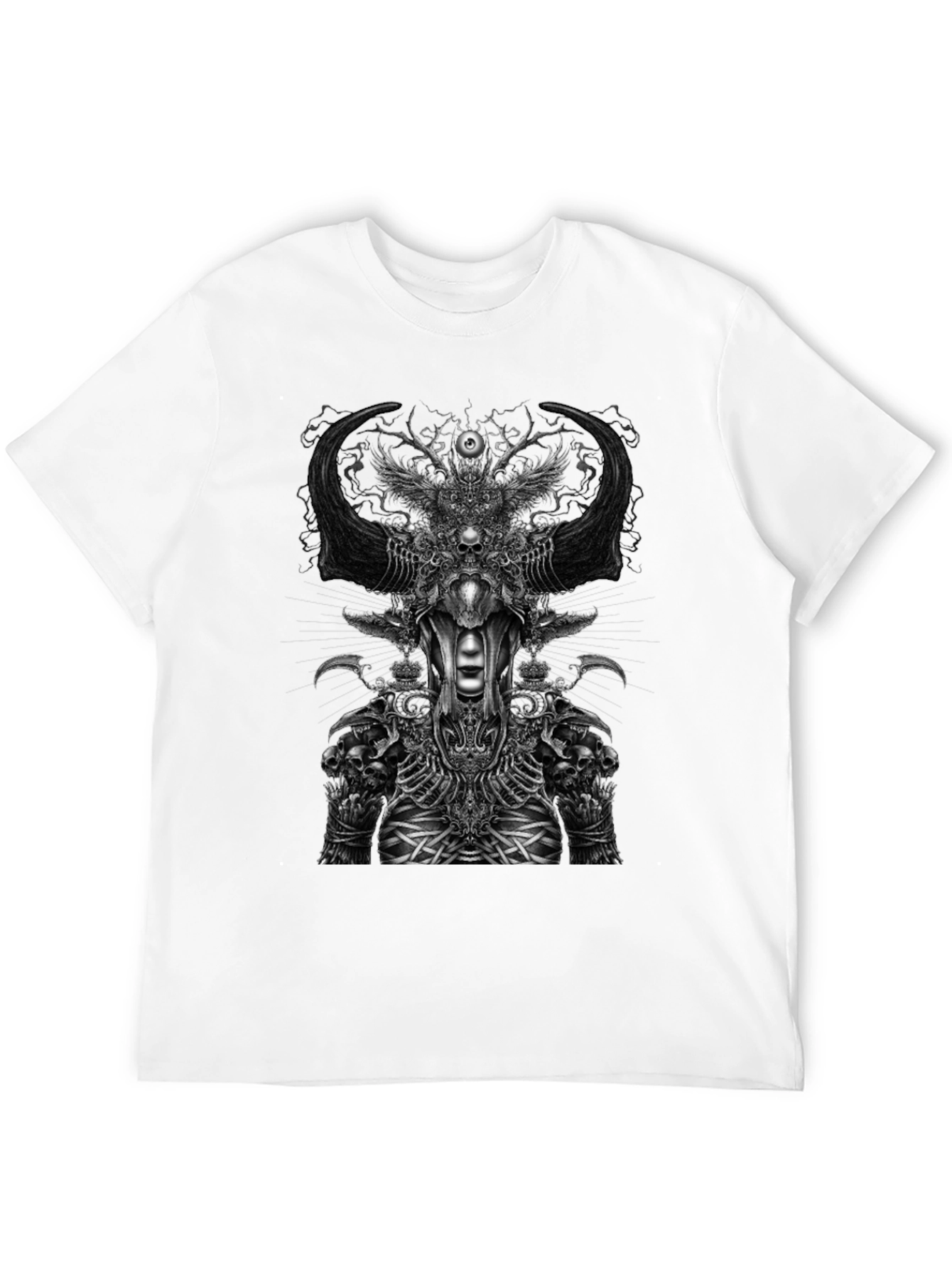 Dark Fantasy Graphic Print Black T-Shirt