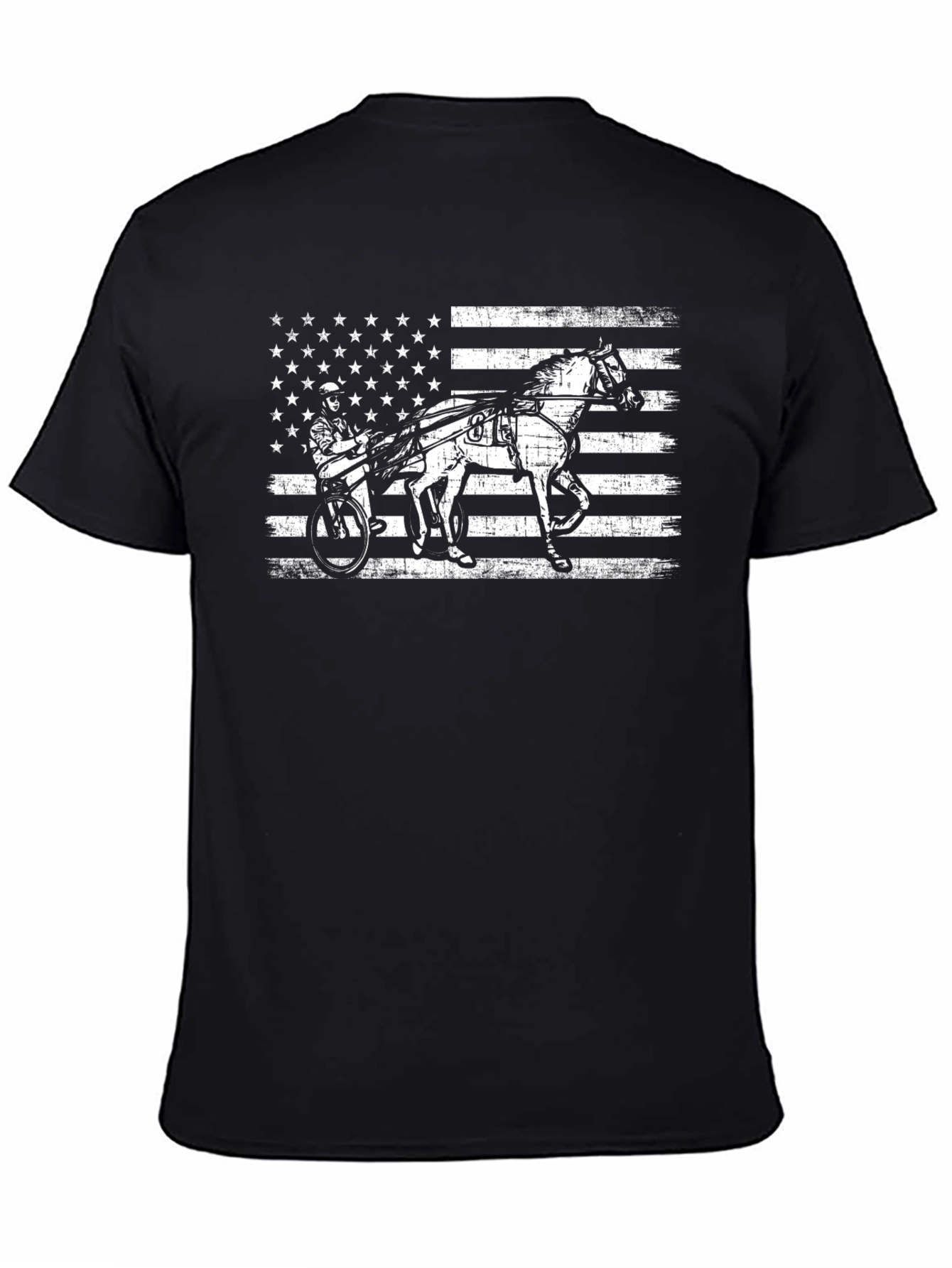 American Flag Harness Racing T-Shirt
