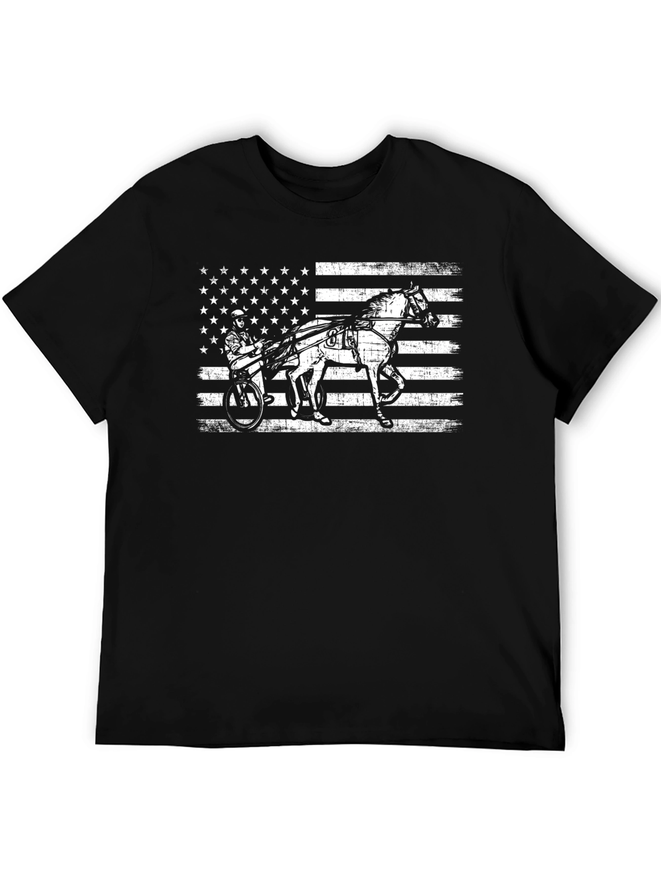 American Flag Harness Racing T-Shirt