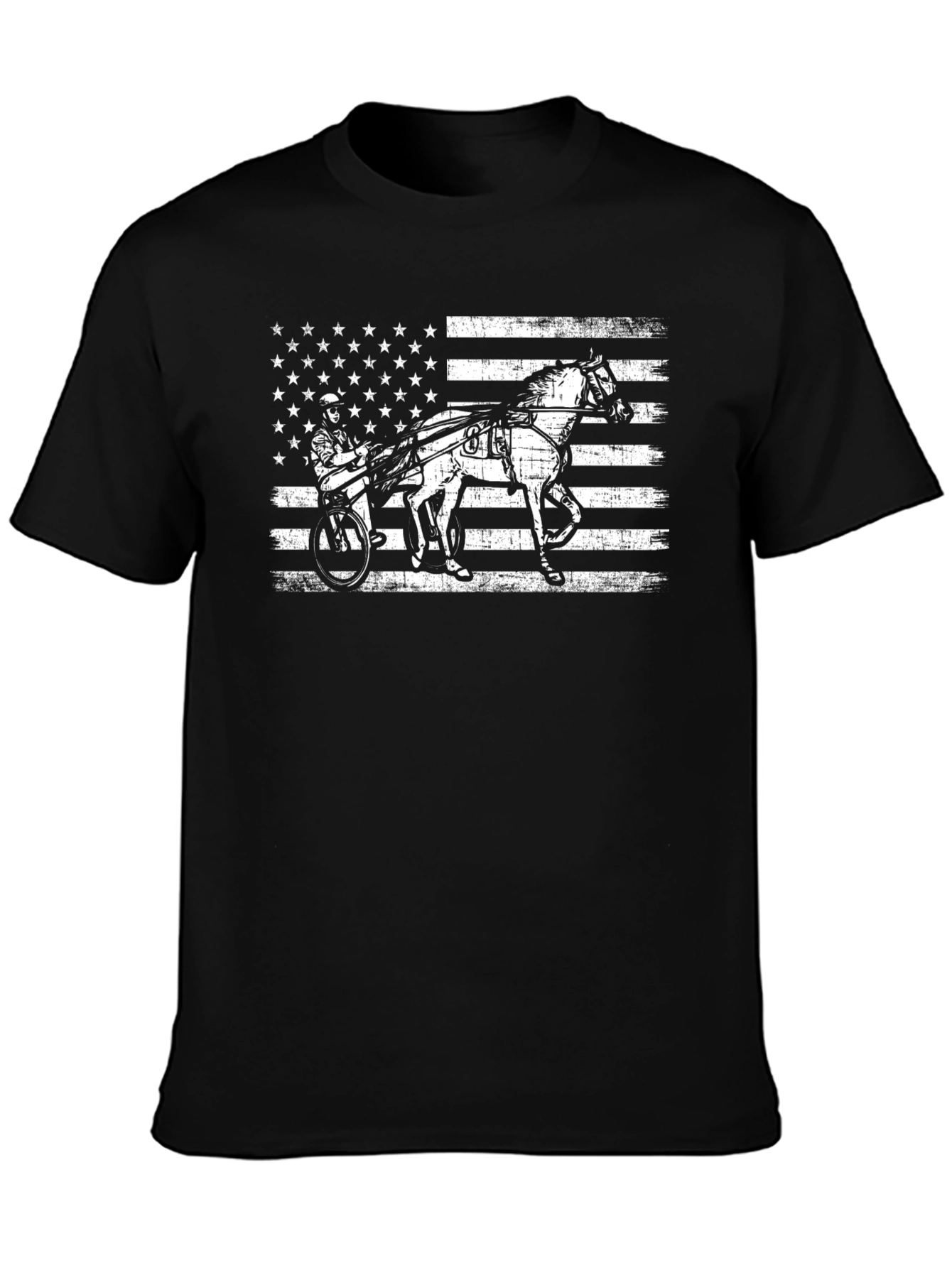 American Flag Harness Racing T-Shirt