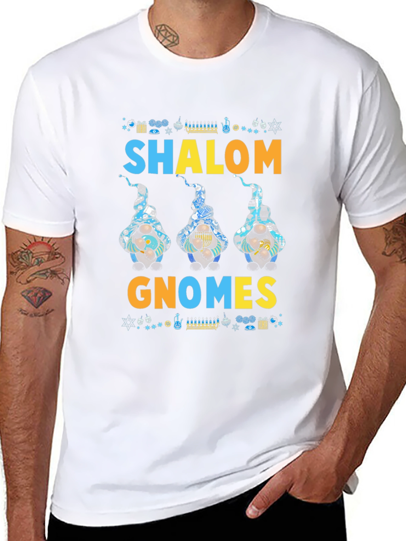 Shalom Gnomes T-Shirt Jewish Holiday Graphic Tee