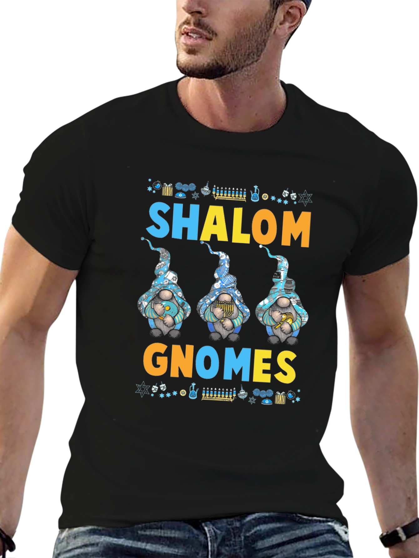 Shalom Gnomes T-Shirt Jewish Holiday Graphic Tee