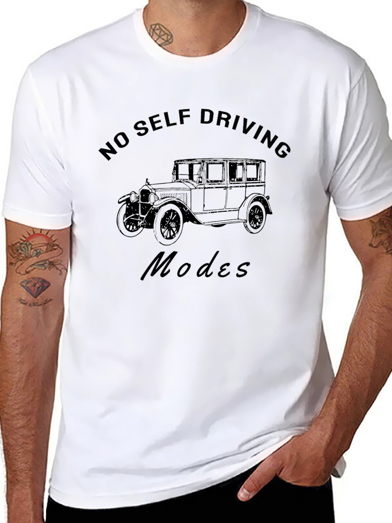 No Self Driving Modes Graphic Tee