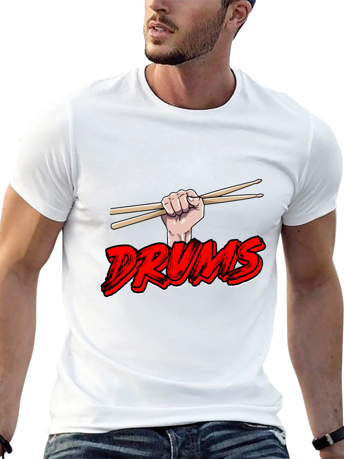 Drums T-Shirt: Drummer Design Graphic Tee