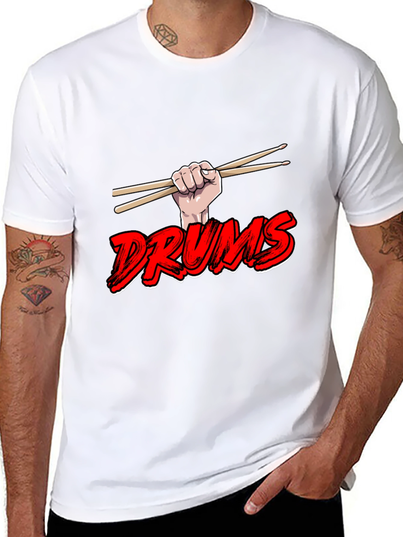Drums T-Shirt: Drummer Design Graphic Tee