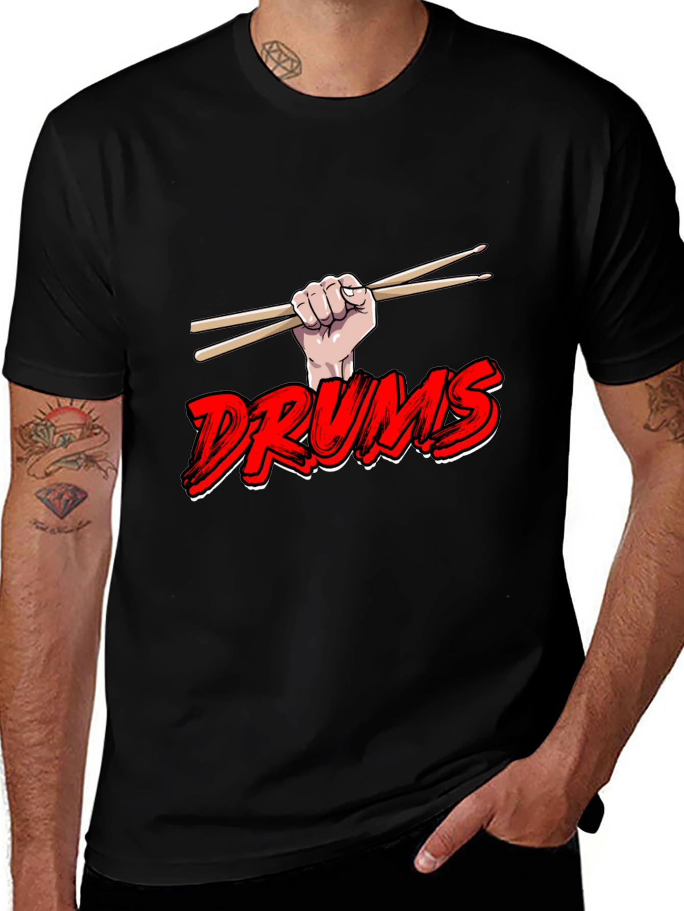 Drums T-Shirt: Drummer Design Graphic Tee