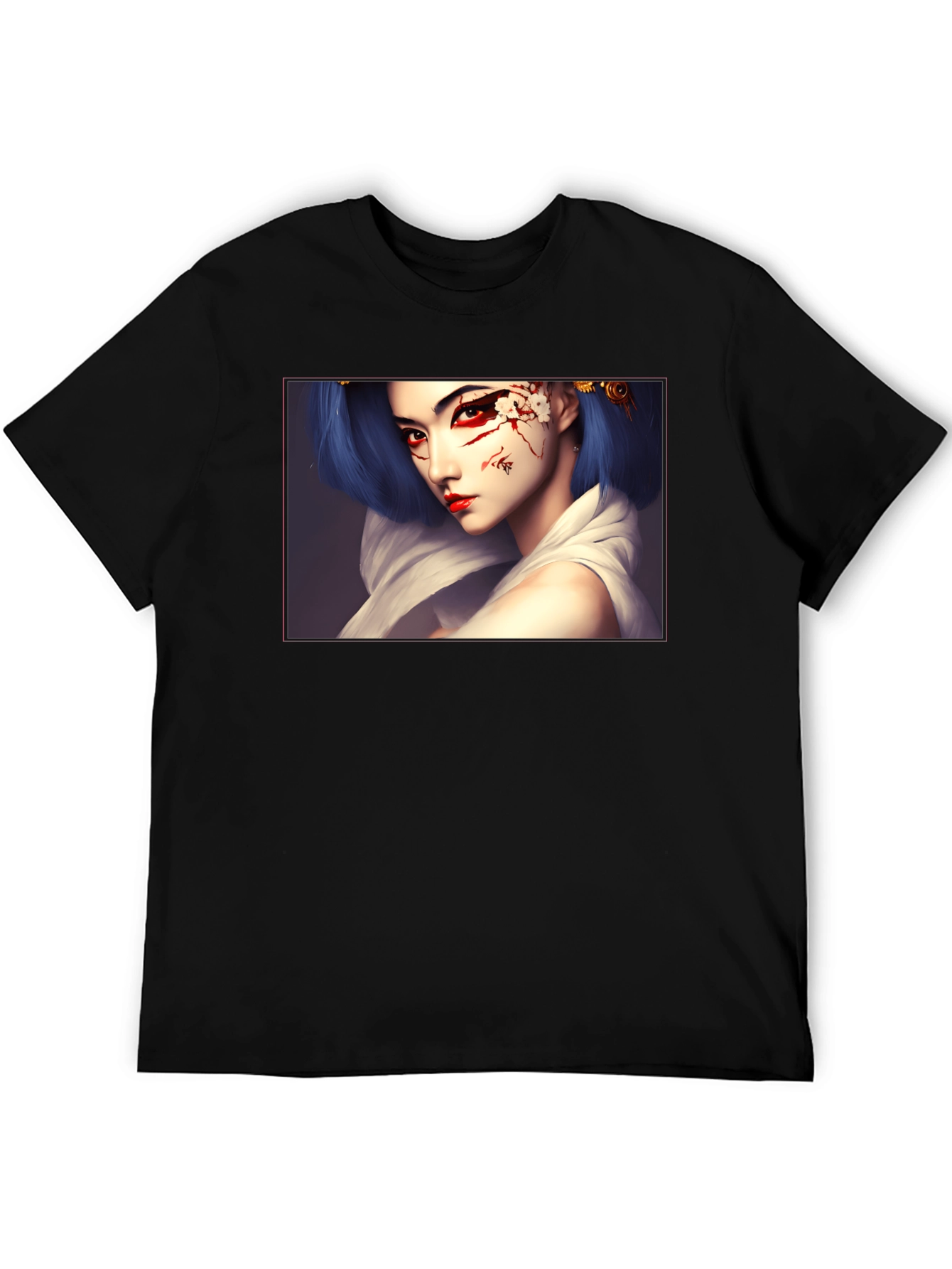 Geisha Art Graphic Black T-Shirt
