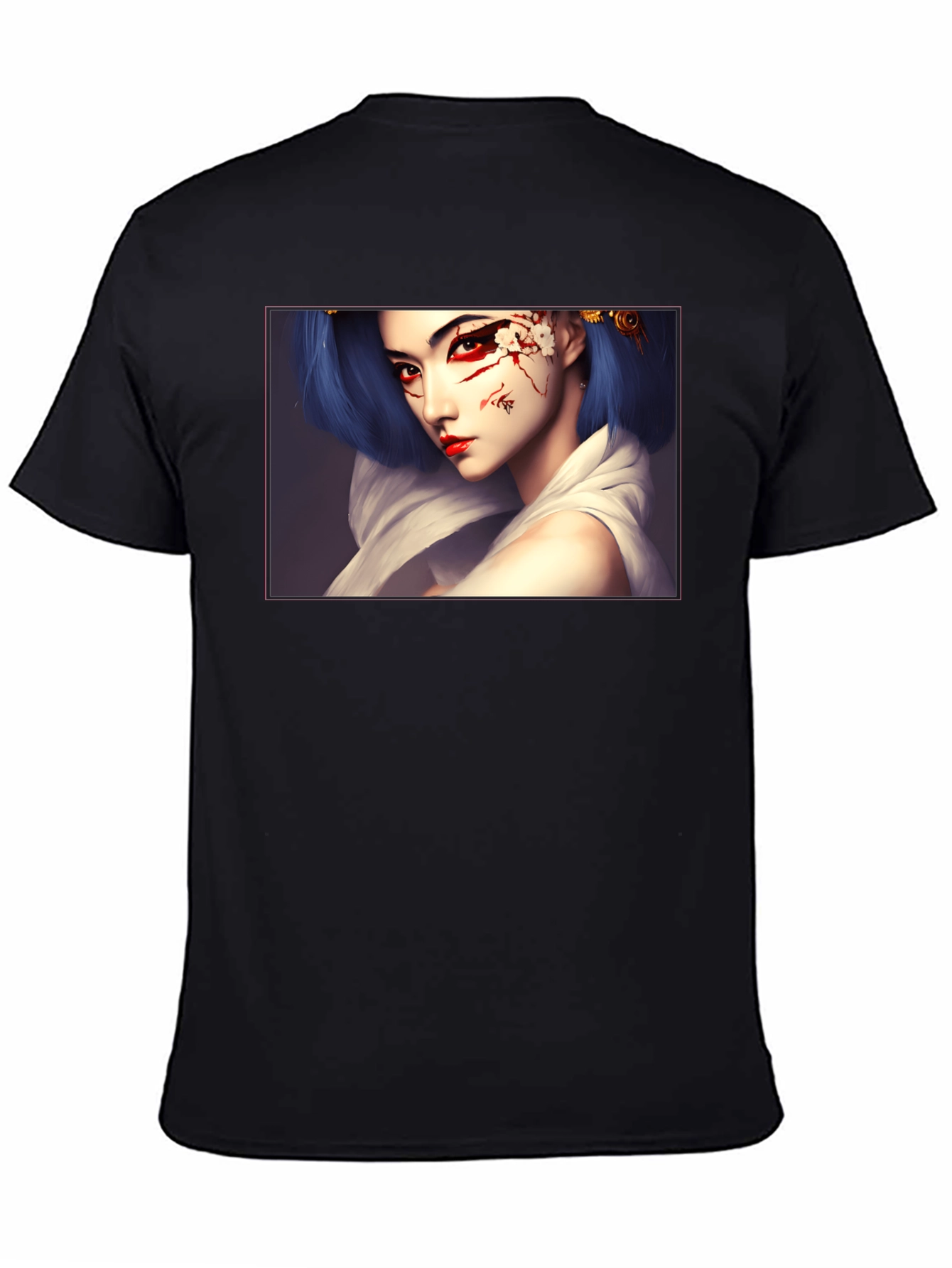 Geisha Art Graphic Black T-Shirt