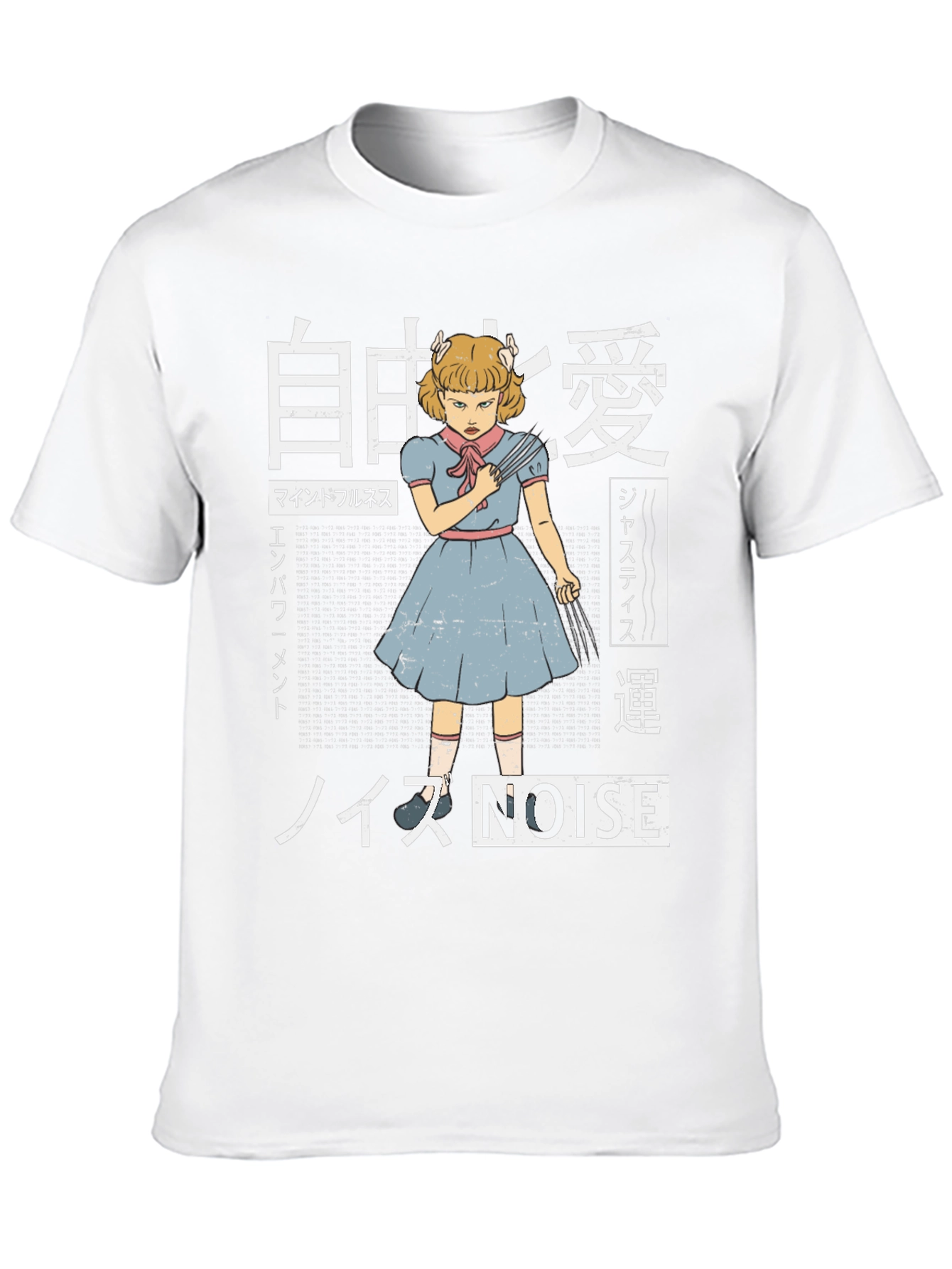 Creepy Anime Girl Black T-Shirt