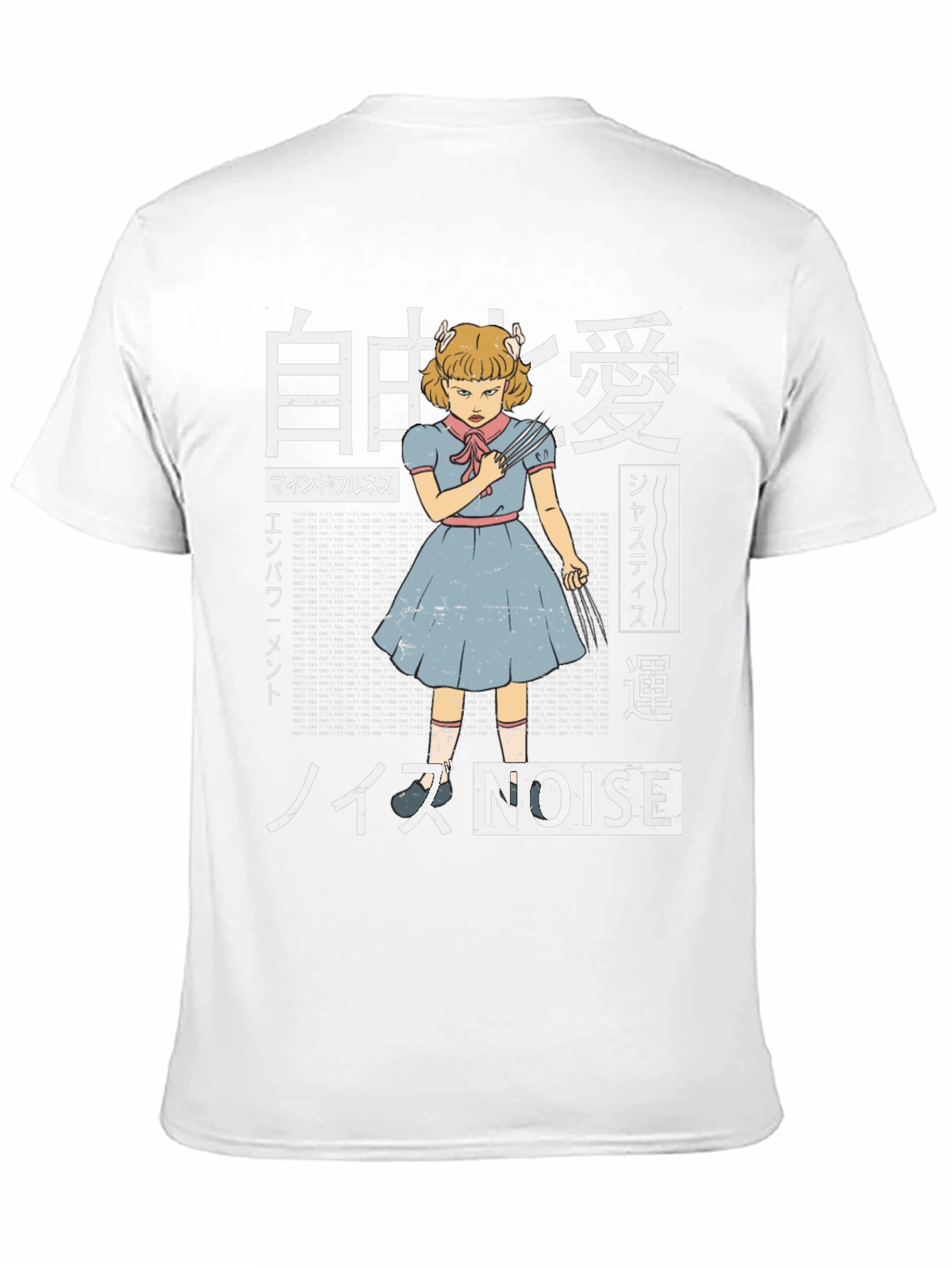 Creepy Anime Girl Black T-Shirt