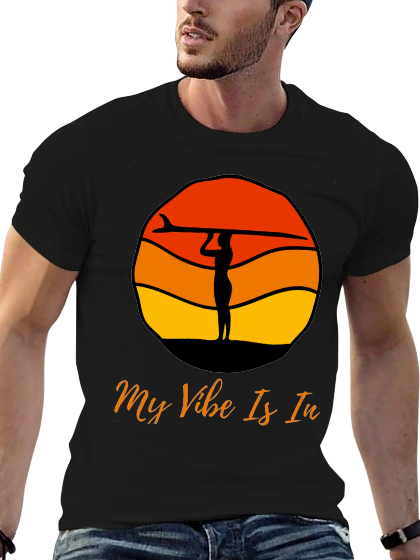 Surf Vibe Graphic Tee - Black