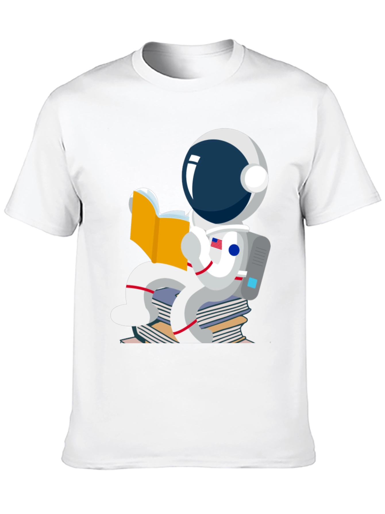 Astronaut Reading Books Graphic T-Shirt