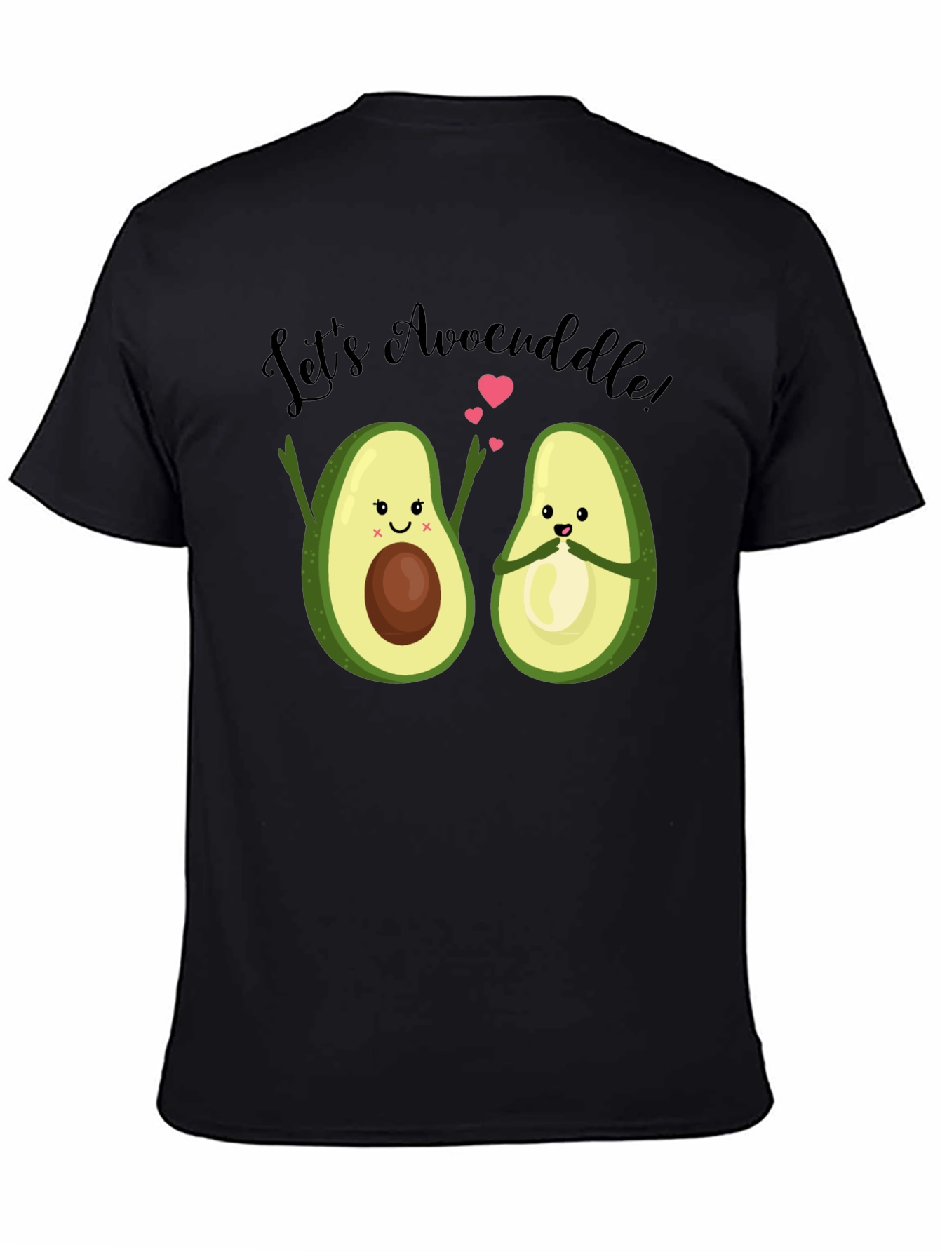 Lets Avocuddle Black Graphic T-Shirt