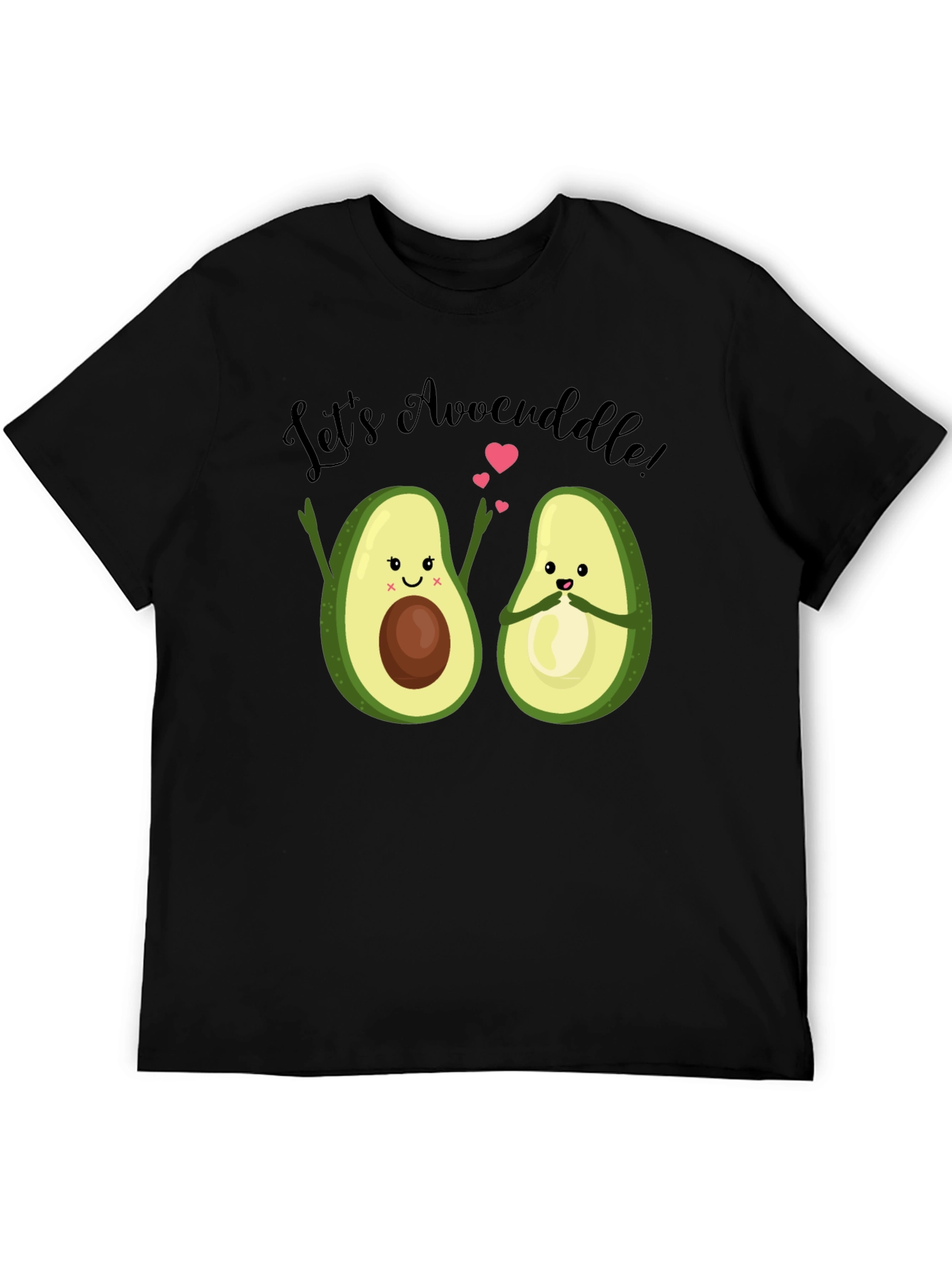 Lets Avocuddle Black Graphic T-Shirt