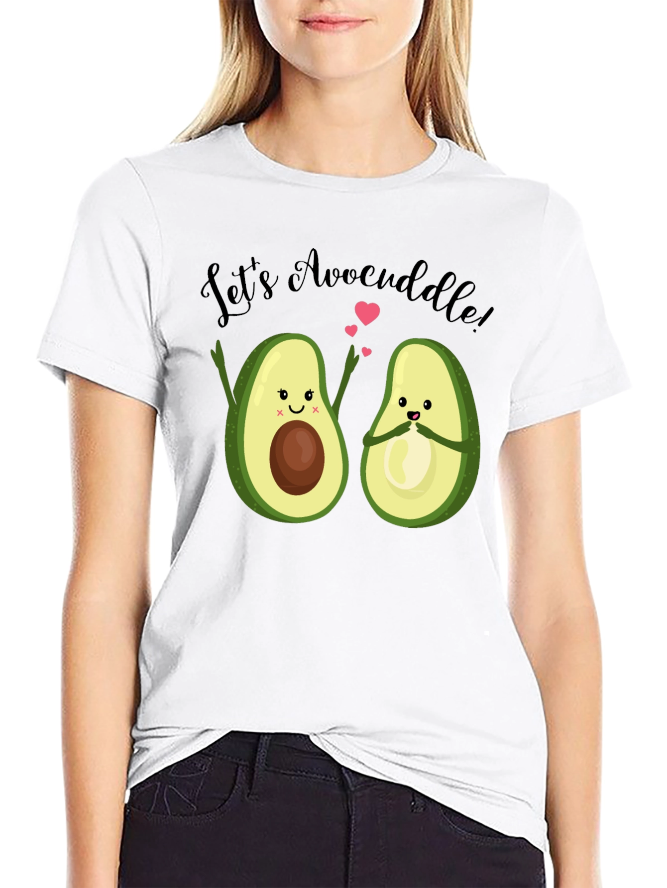Lets Avocuddle Black Graphic T-Shirt