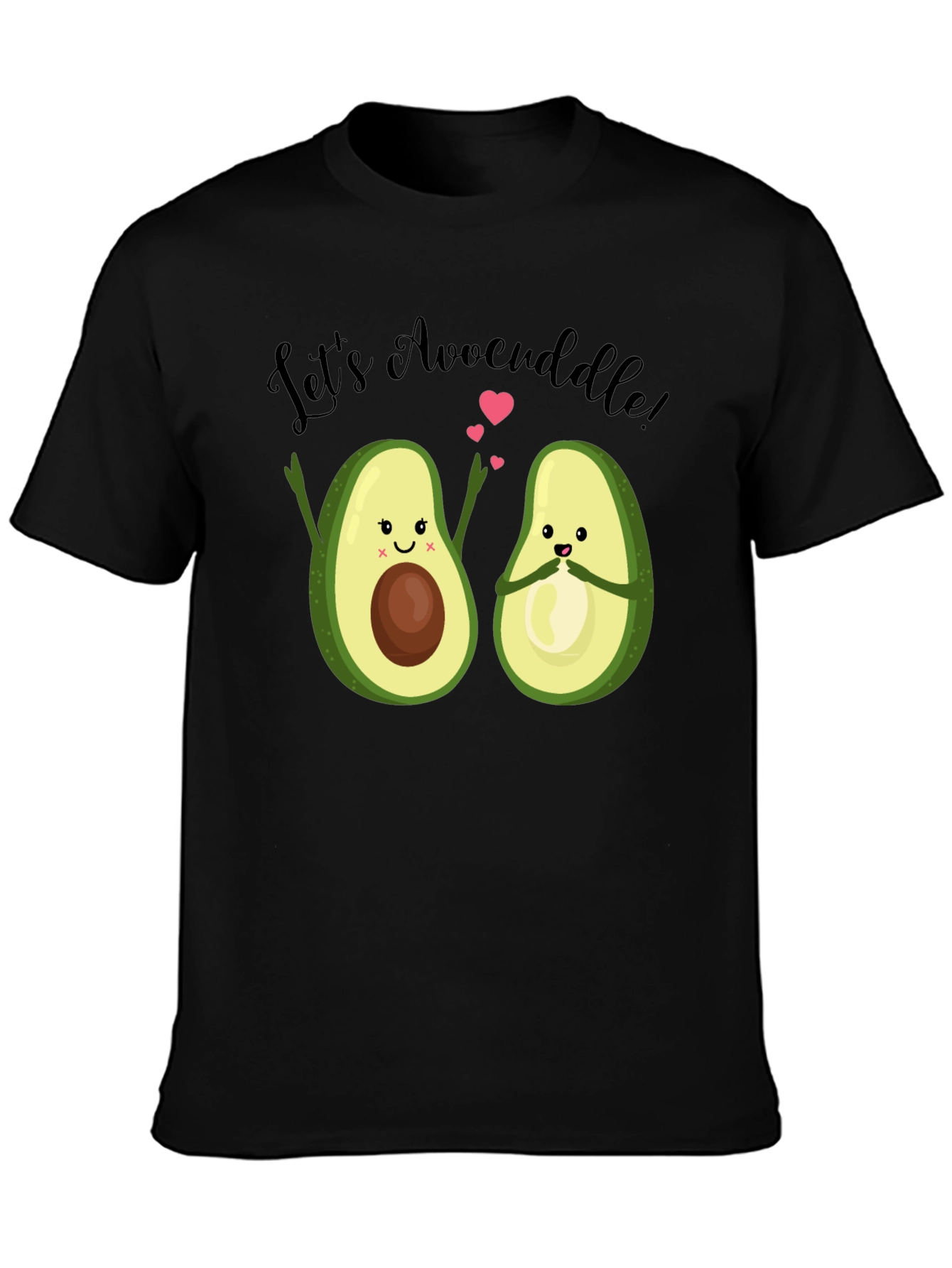 Lets Avocuddle Black Graphic T-Shirt