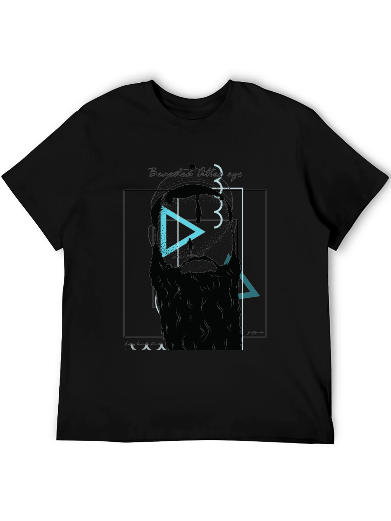 Bearded Artistic T-Shirt - Black