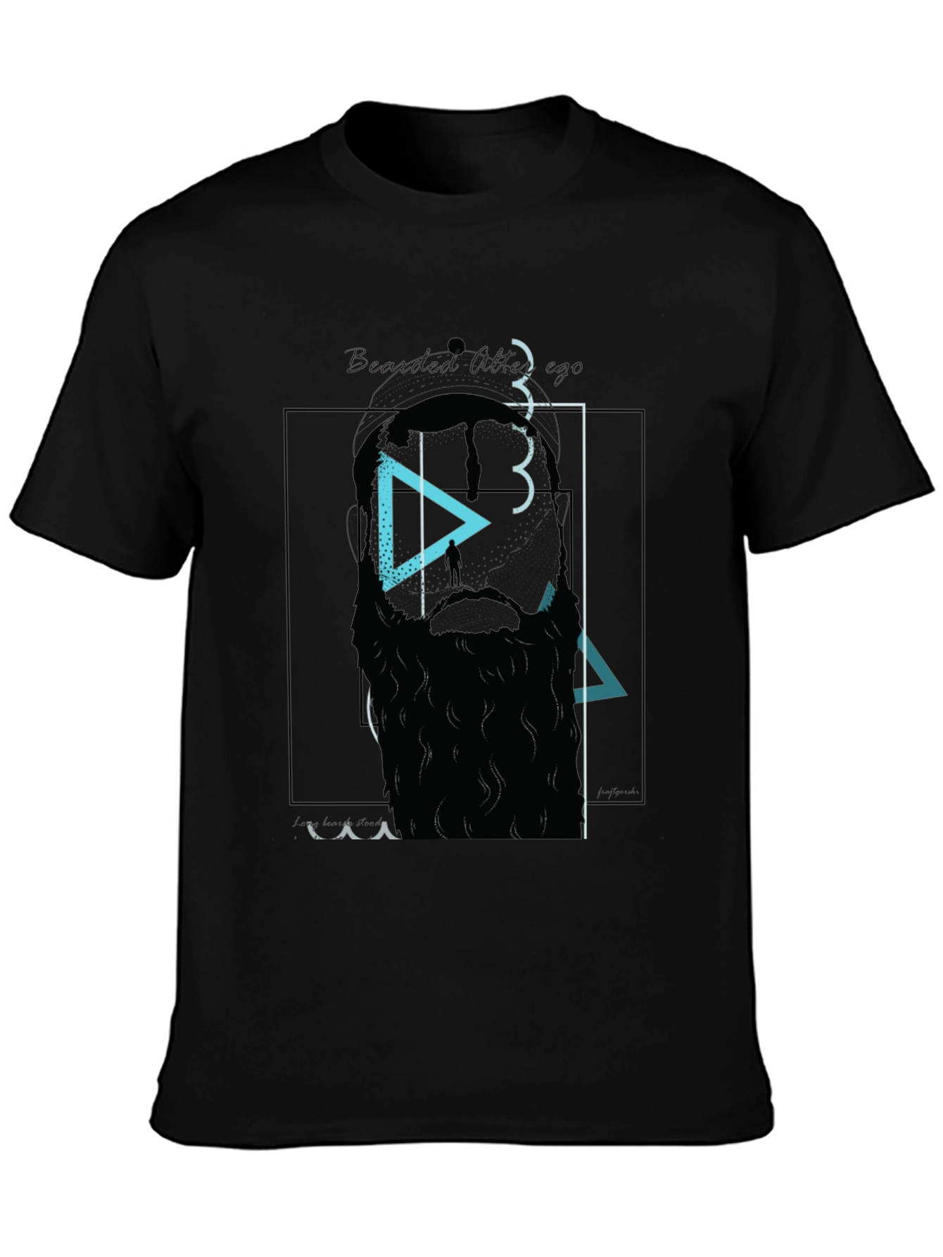 Bearded Artistic T-Shirt - Black