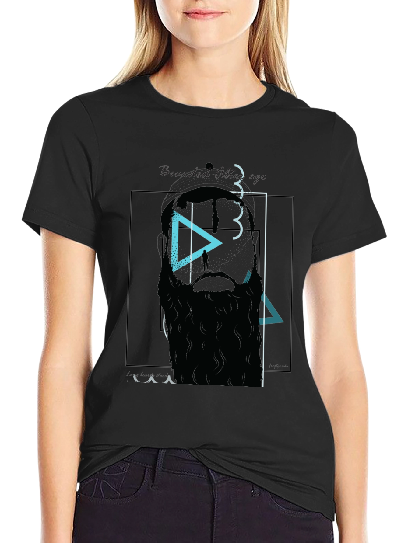 Bearded Artistic T-Shirt - Black
