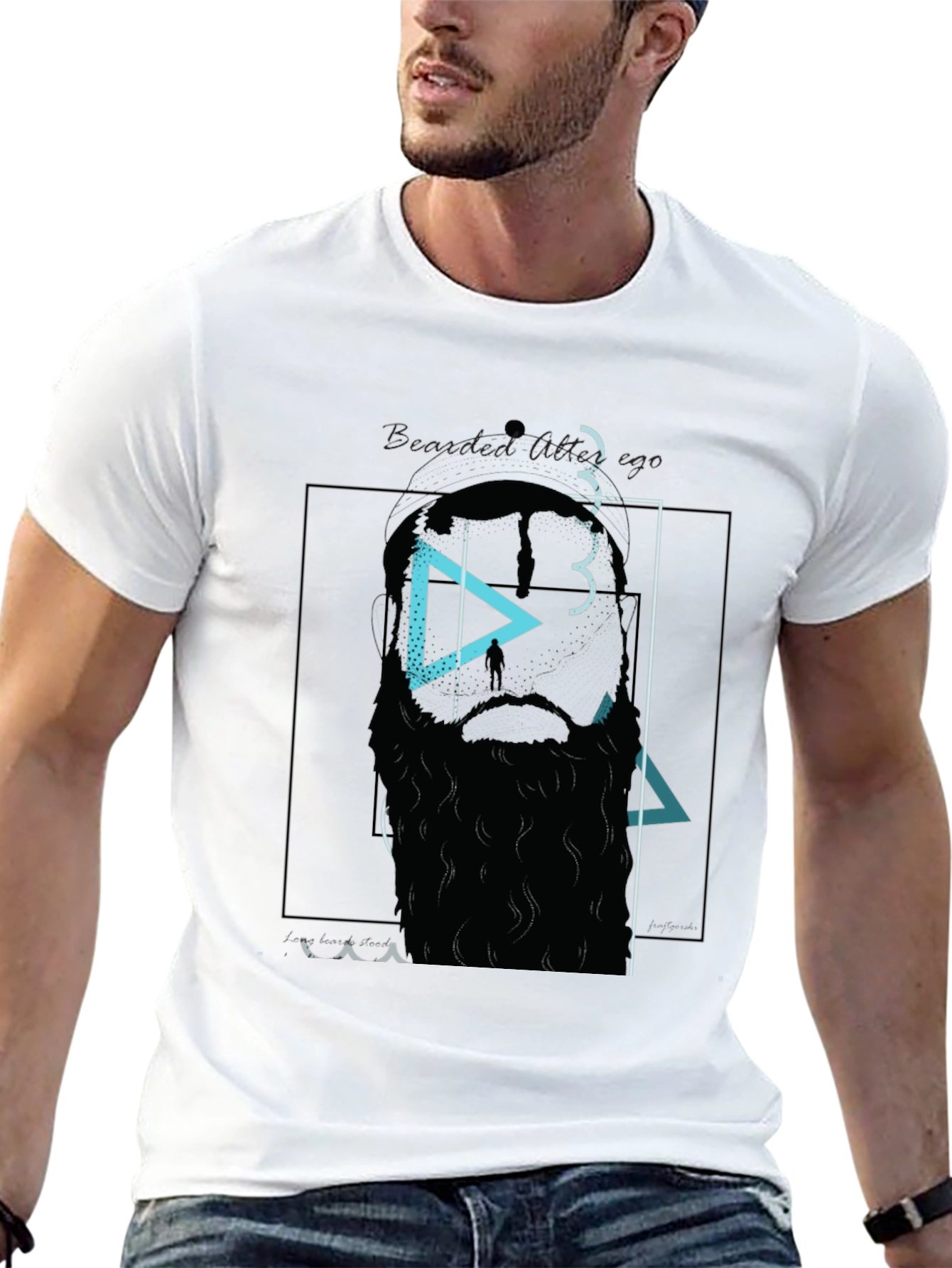 Bearded Artistic T-Shirt - Black