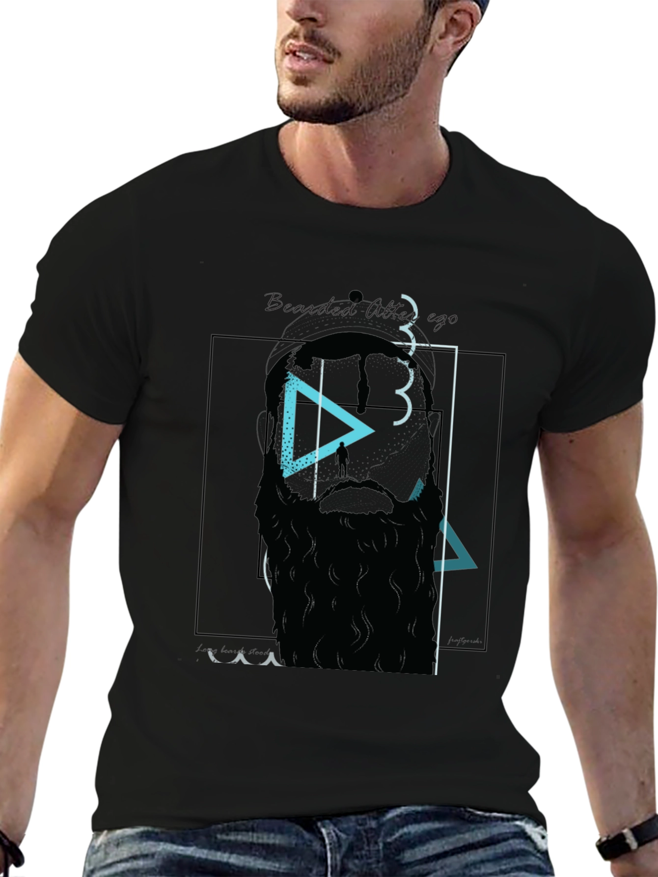 Bearded Artistic T-Shirt - Black