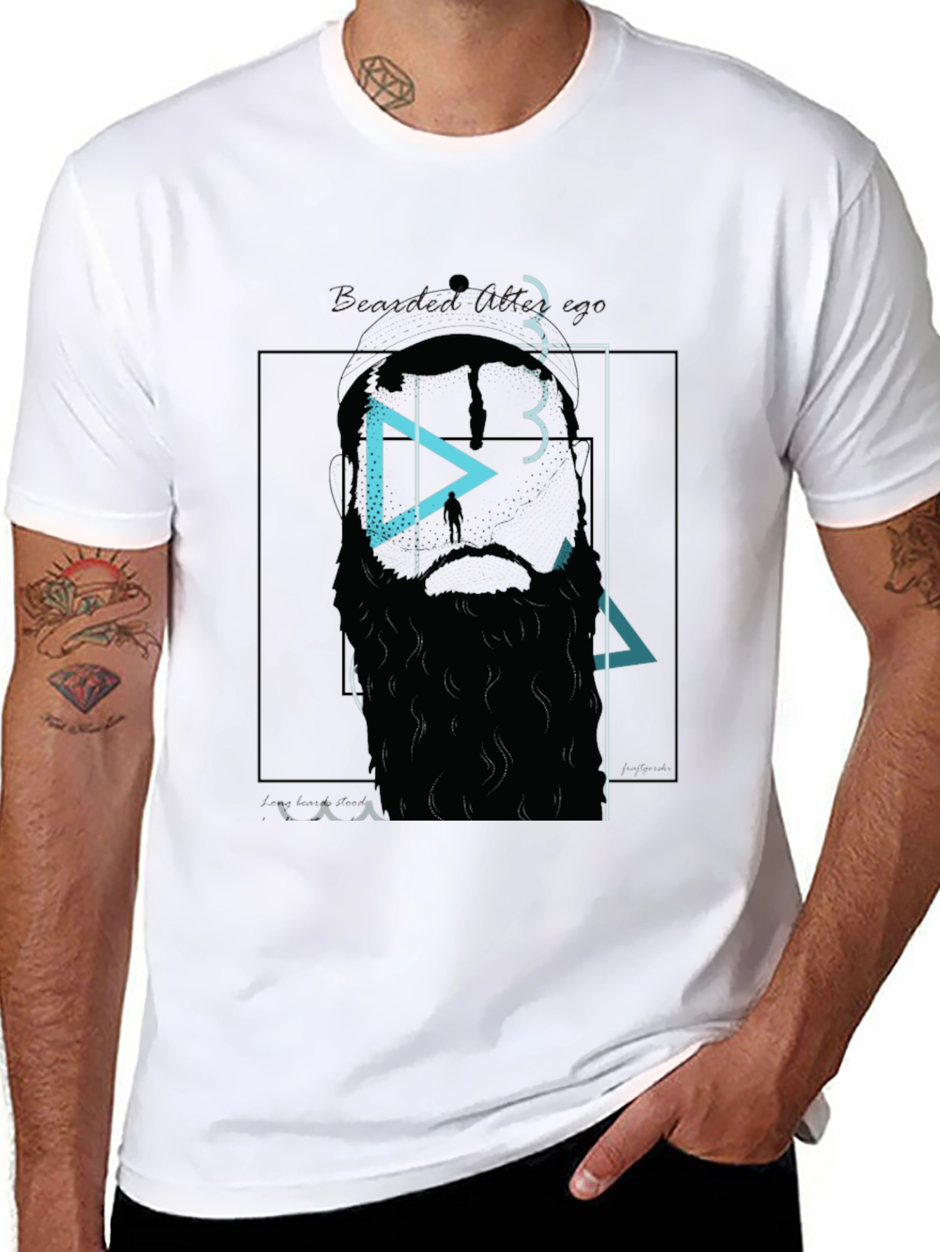 Bearded Artistic T-Shirt - Black