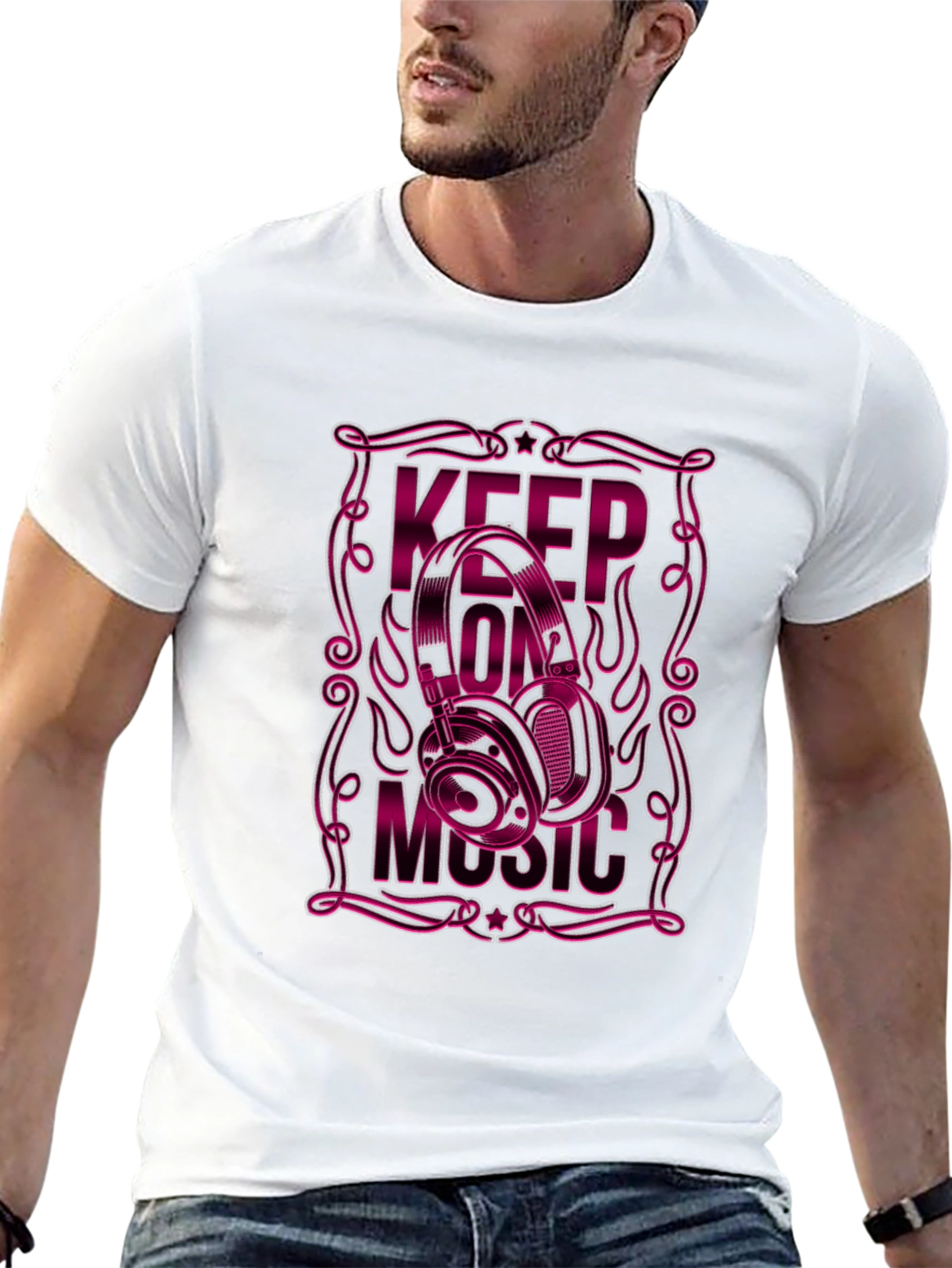 Keep On Music Black Graphic Tee
