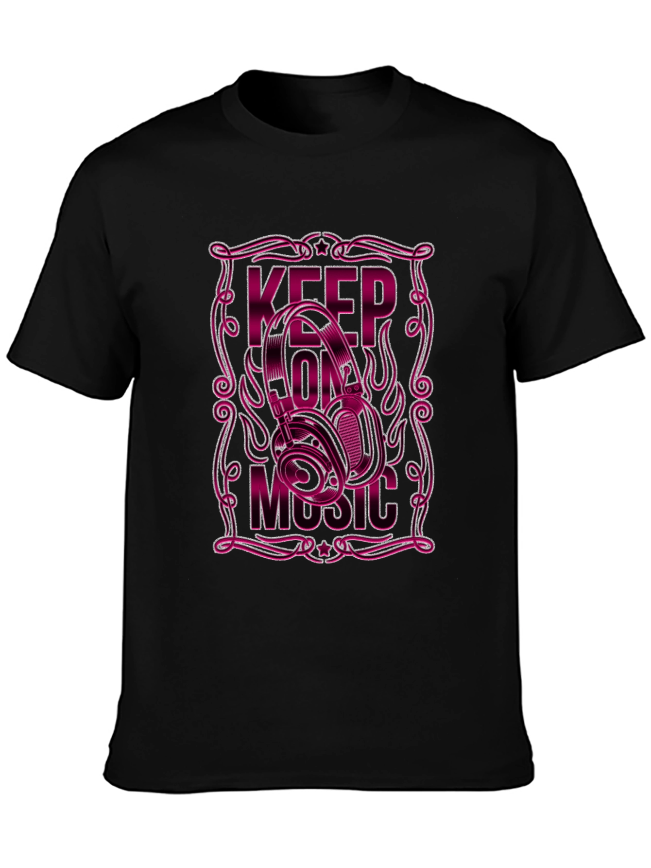 Keep On Music Black Graphic Tee