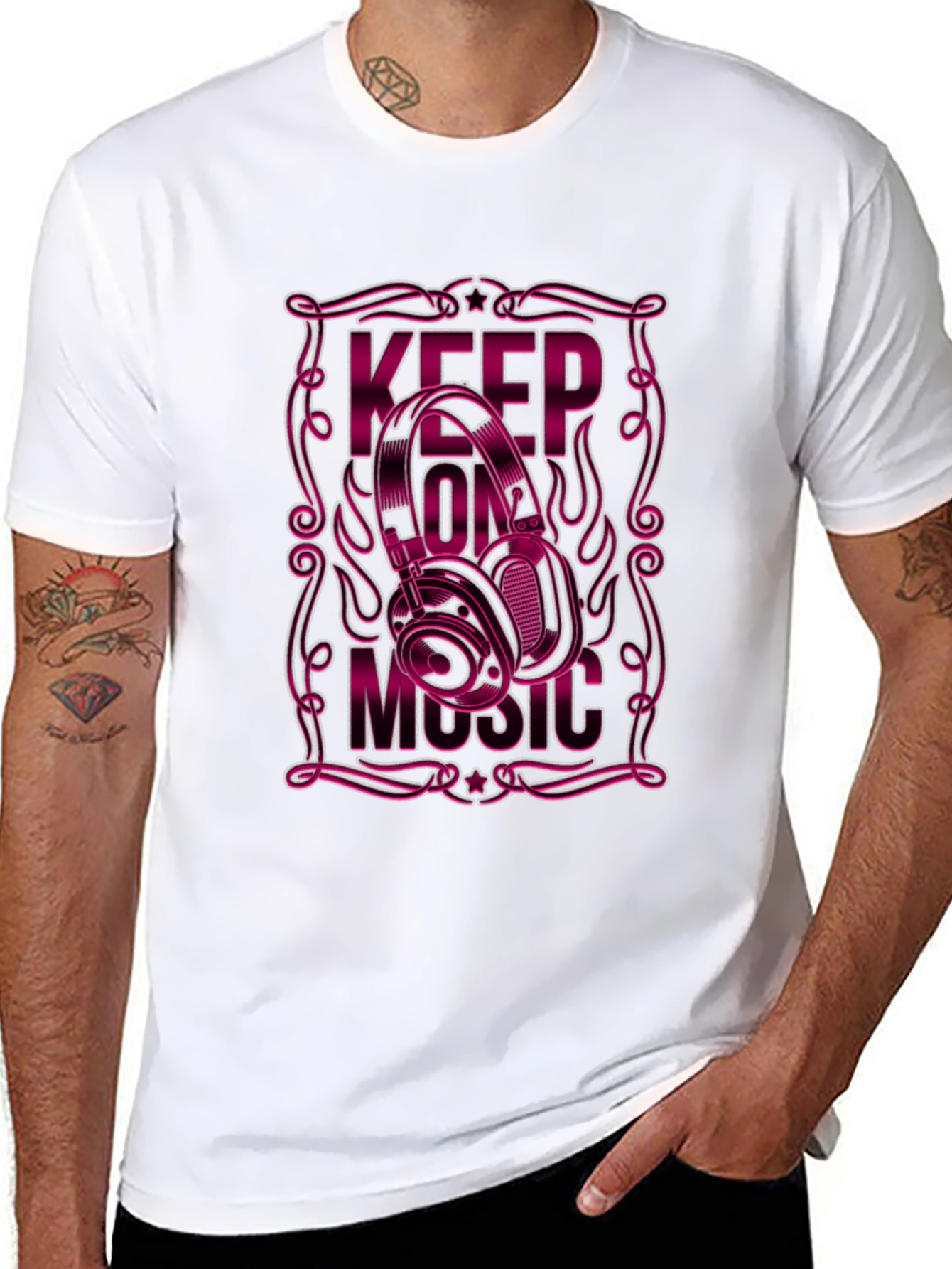 Keep On Music Black Graphic Tee
