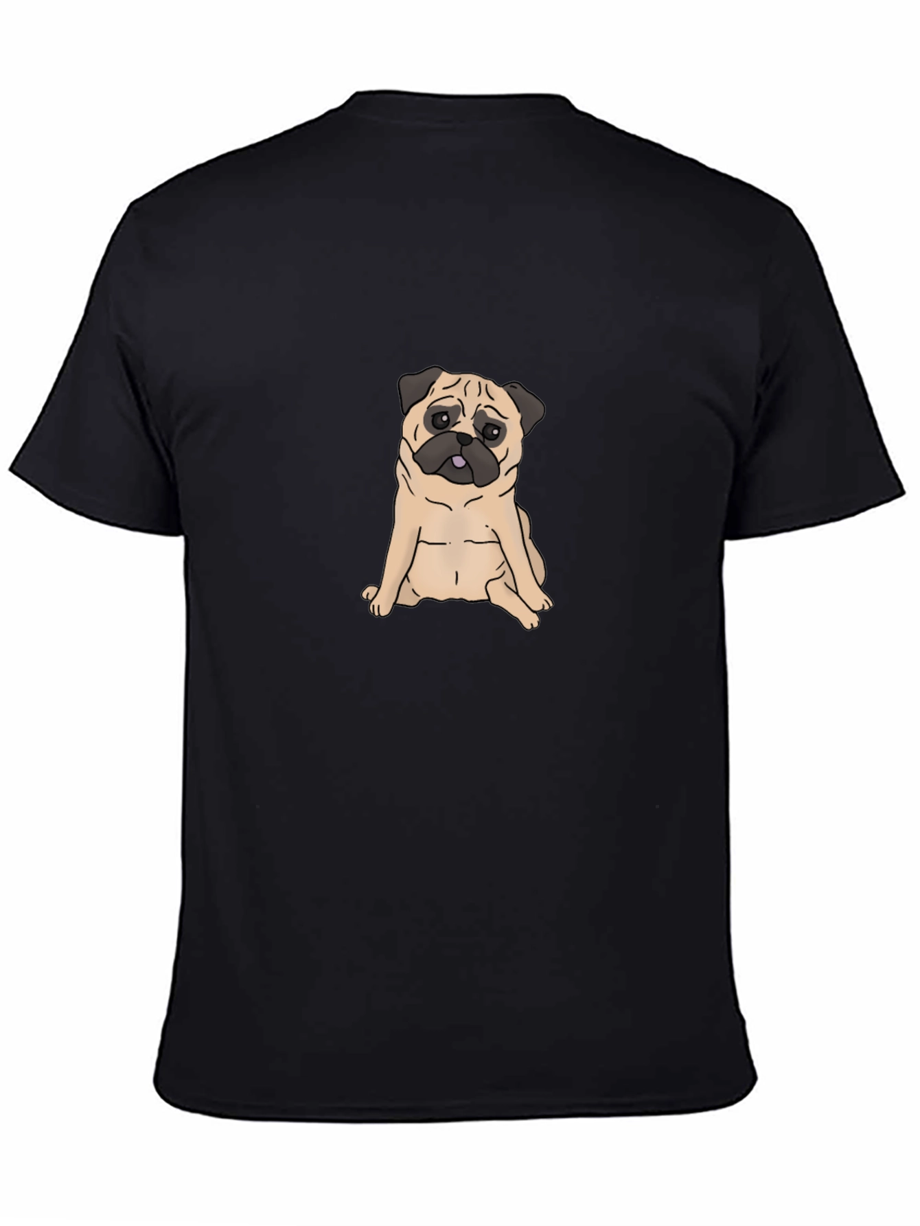 Pug Graphic Black T-Shirt - Cute Dog Tee