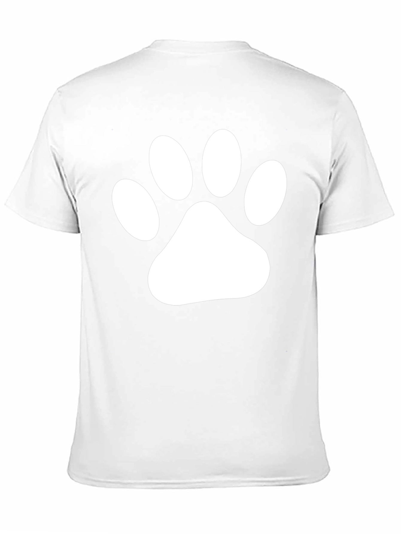 Black T-Shirt with White Paw Print Graphic