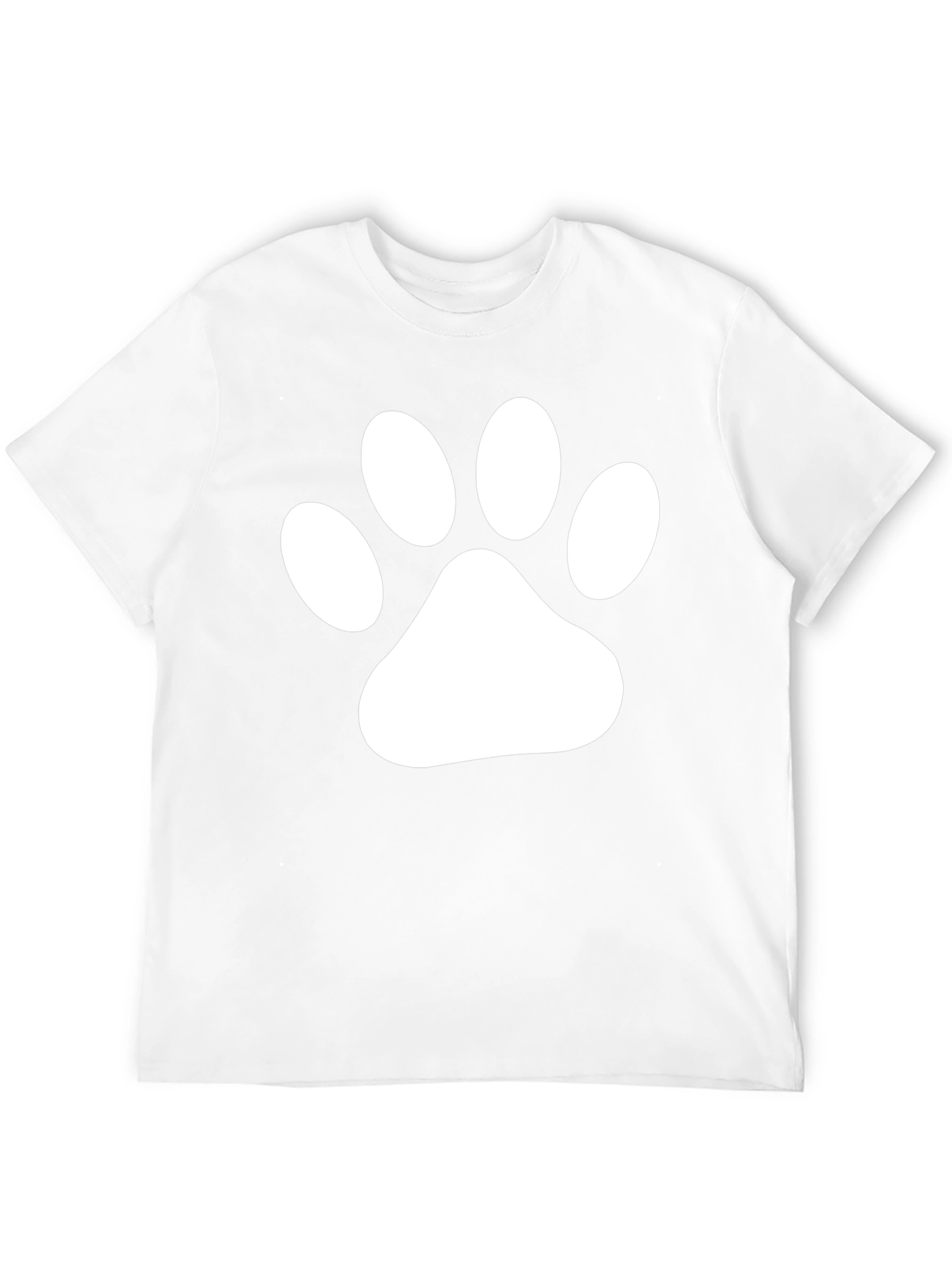 Black T-Shirt with White Paw Print Graphic