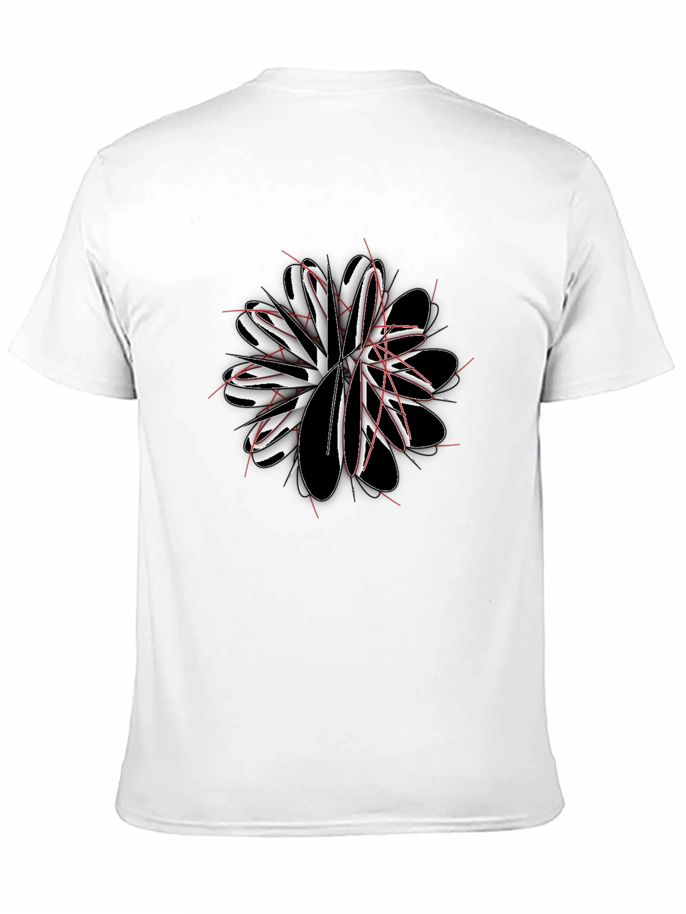 Abstract Flower Graphic Black T-Shirt