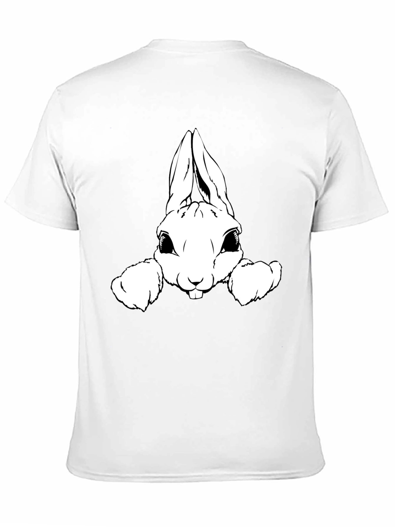 Black T-Shirt with Cute Rabbit Graphic