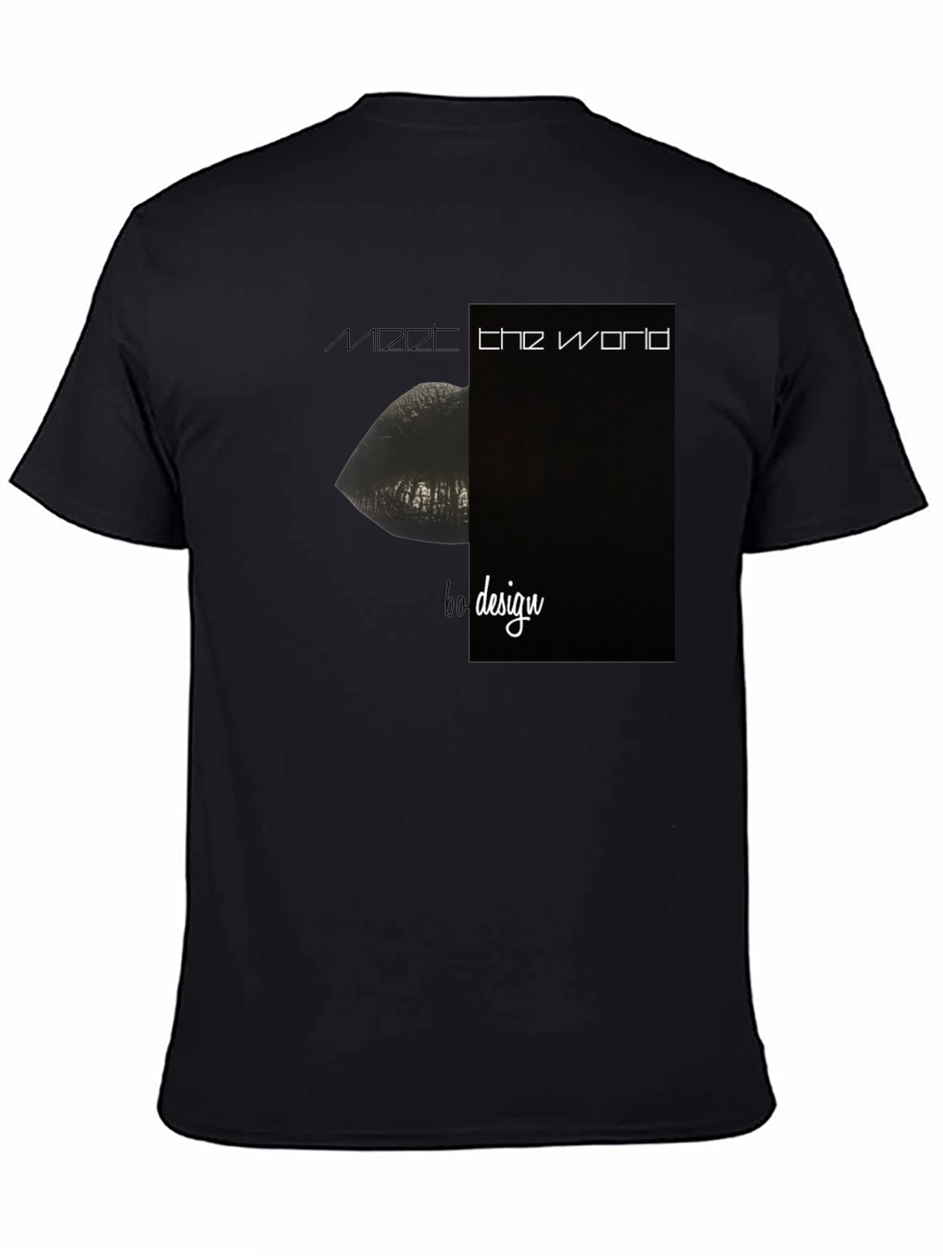 Modern Lips Graphic Black T-Shirt