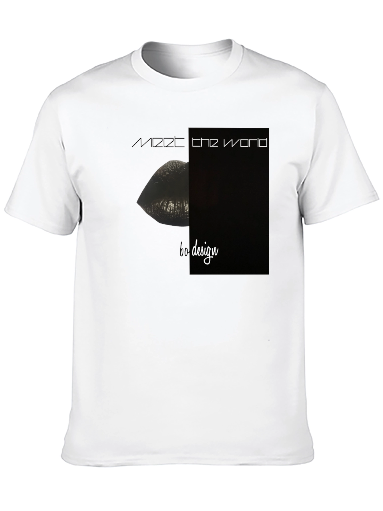 Modern Lips Graphic Black T-Shirt