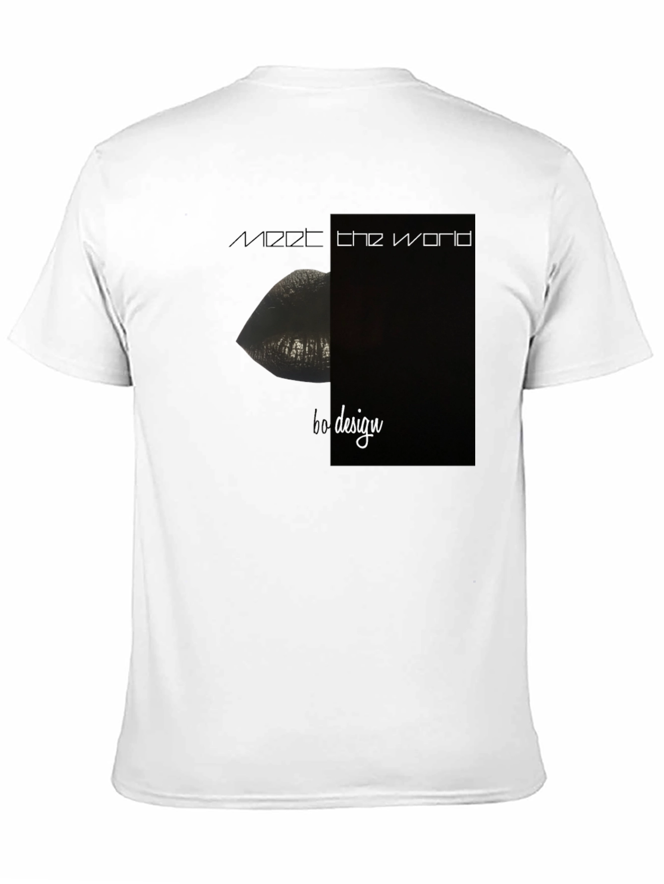 Modern Lips Graphic Black T-Shirt
