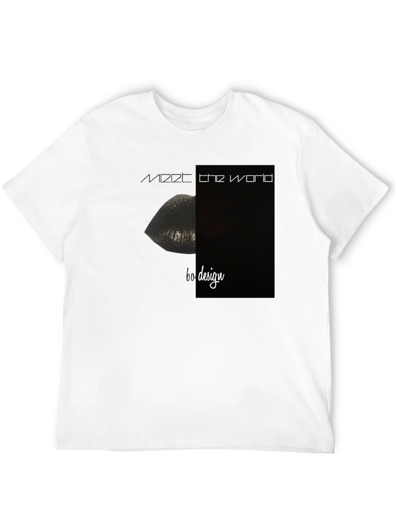 Modern Lips Graphic Black T-Shirt