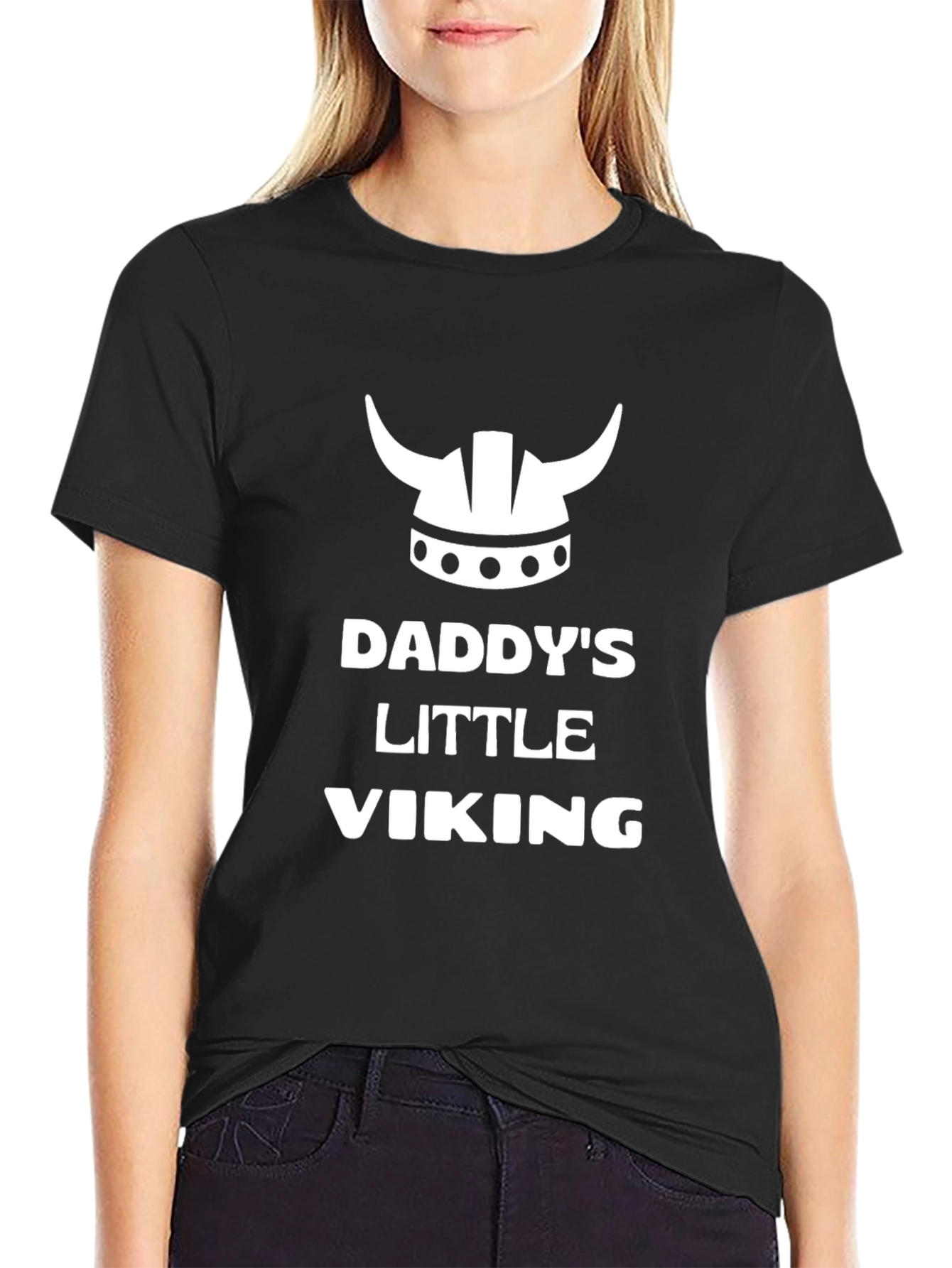 Daddys Little Viking Black T-Shirt