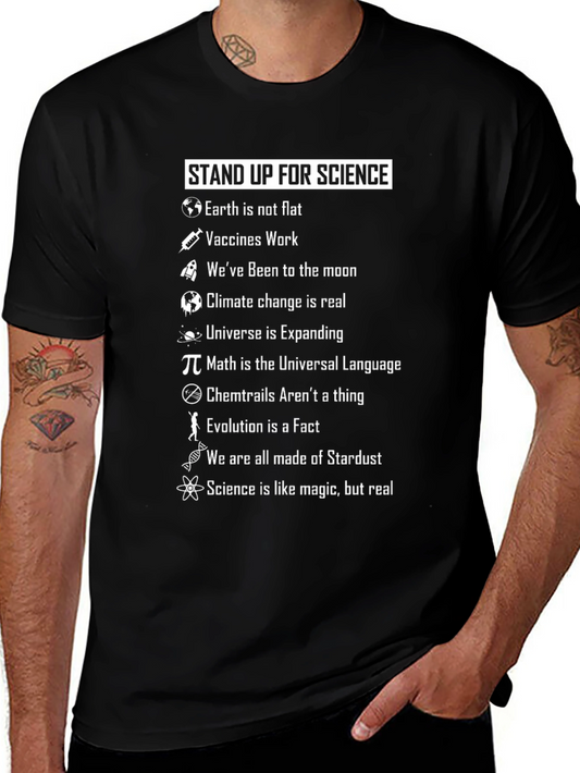 Stand Up For Science T-Shirt - Earth Not Flat