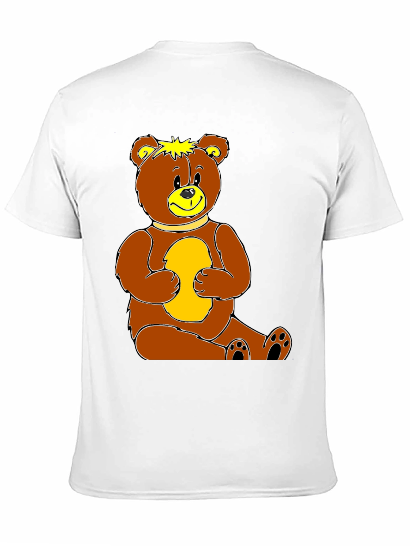 Cute Teddy Bear Graphic Print Black T-Shirt