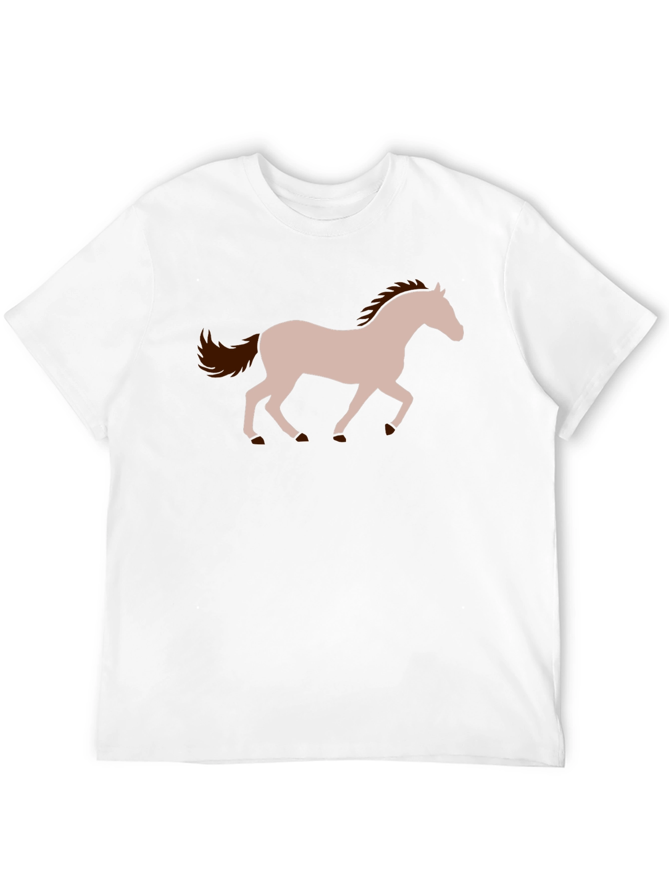 Black T-Shirt with Running Horse Graphic