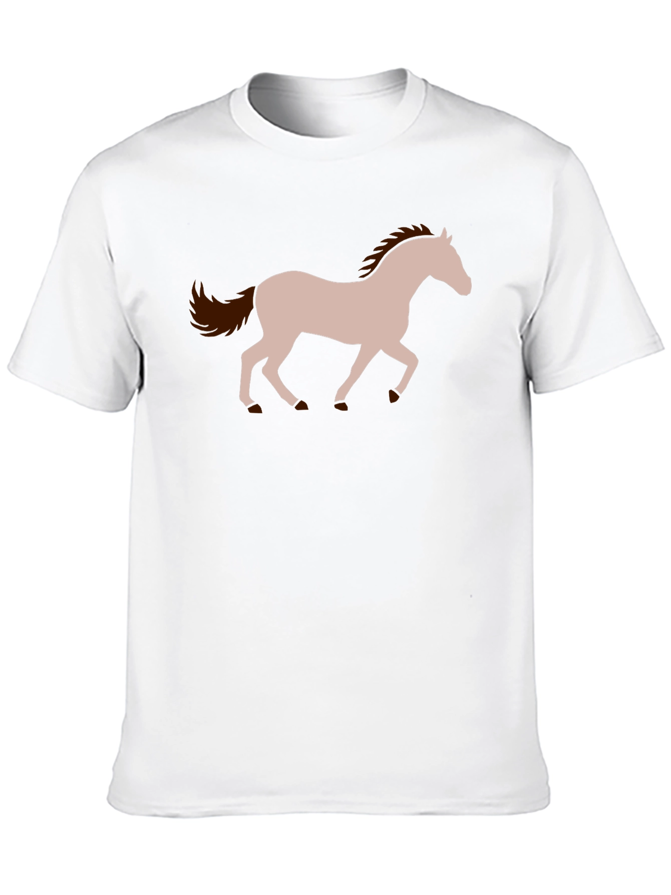 Black T-Shirt with Running Horse Graphic