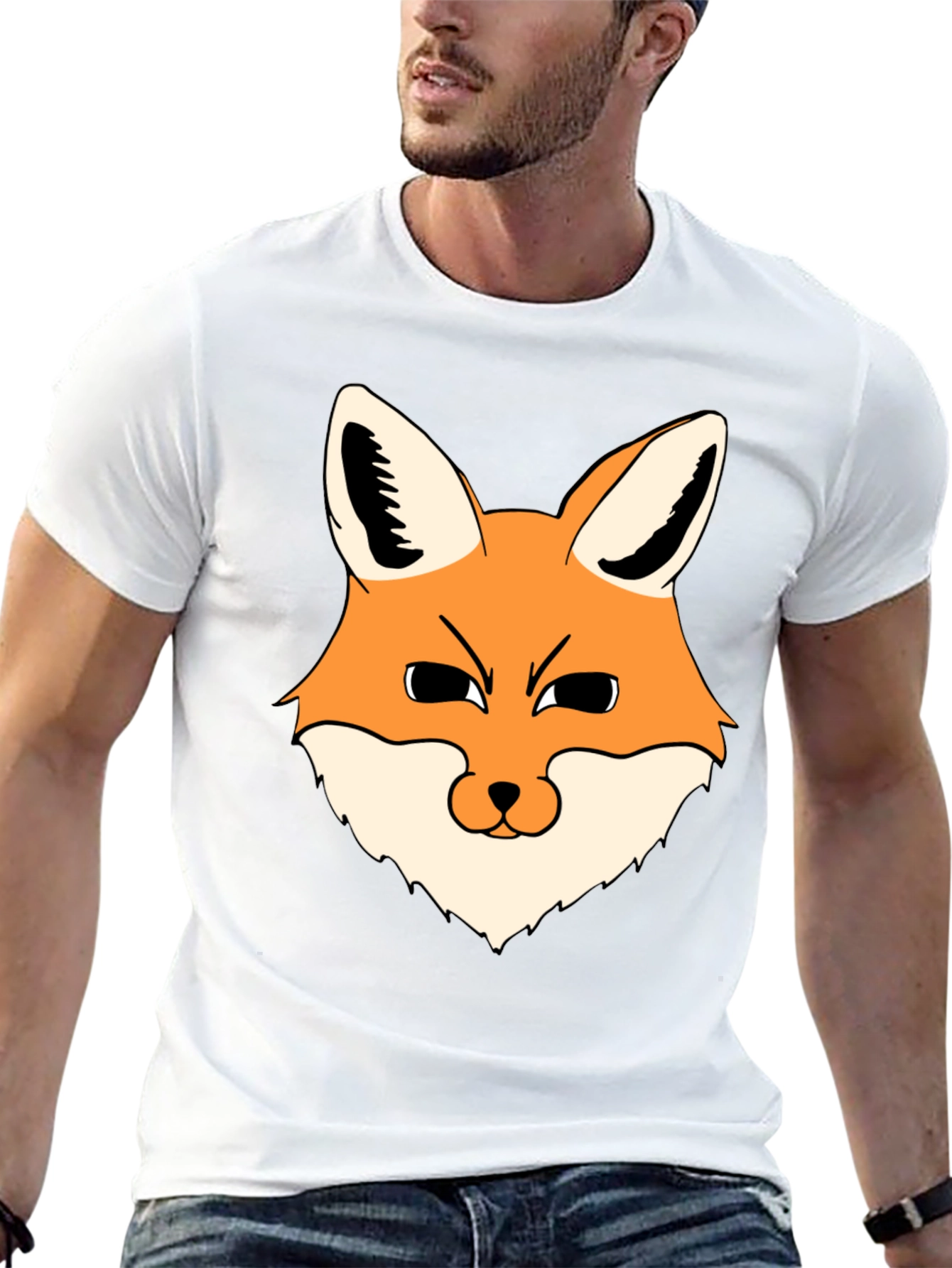 Fox Graphic Black T-Shirt - Mens Casual Wear