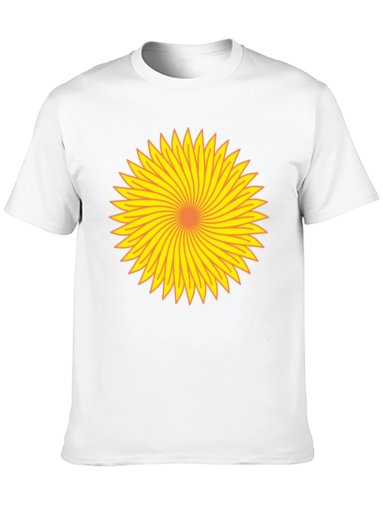 Vibrant Sunflower Graphic Tee - Black Cotton Comfort