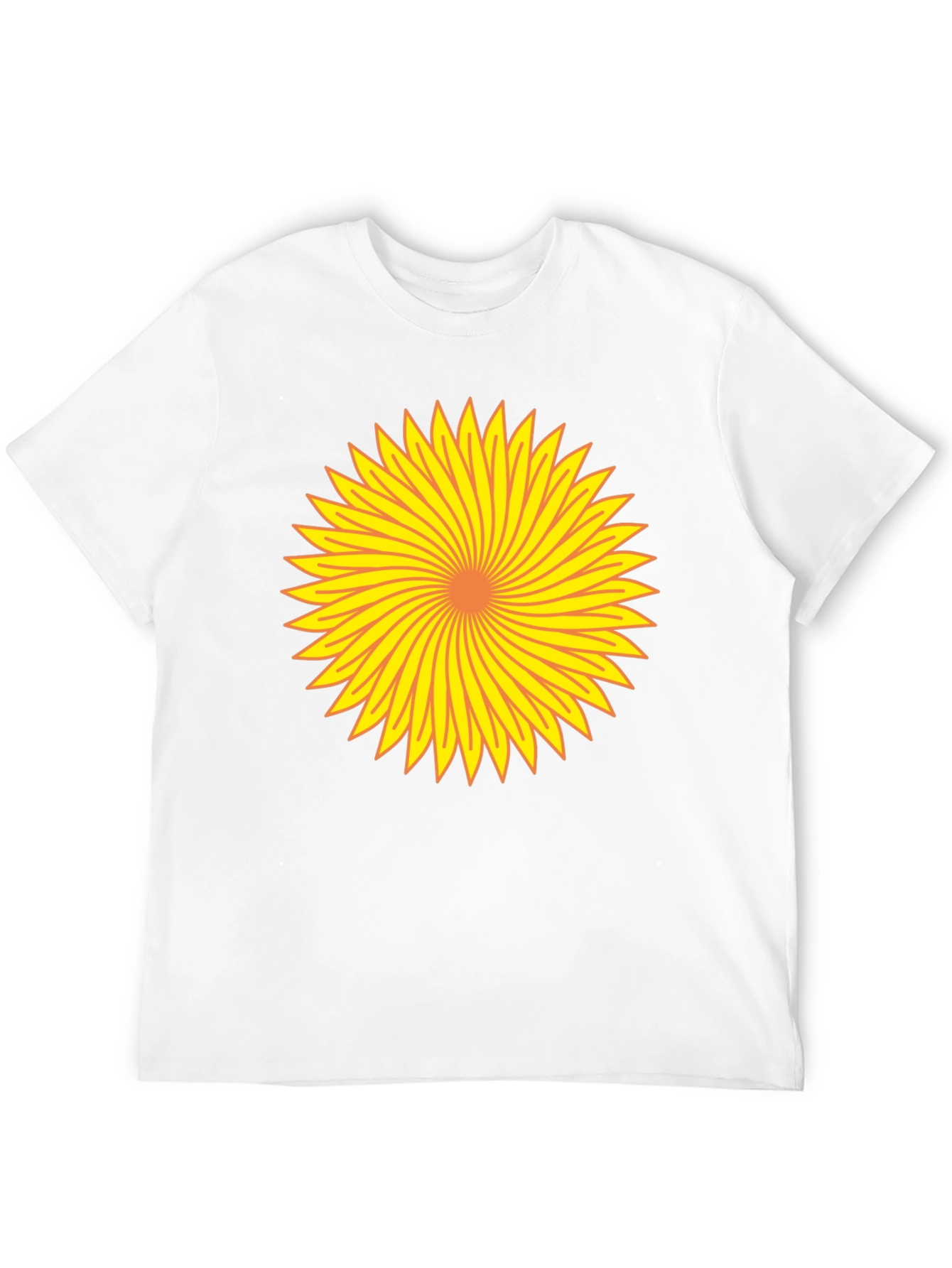 Vibrant Sunflower Graphic Tee - Black Cotton Comfort