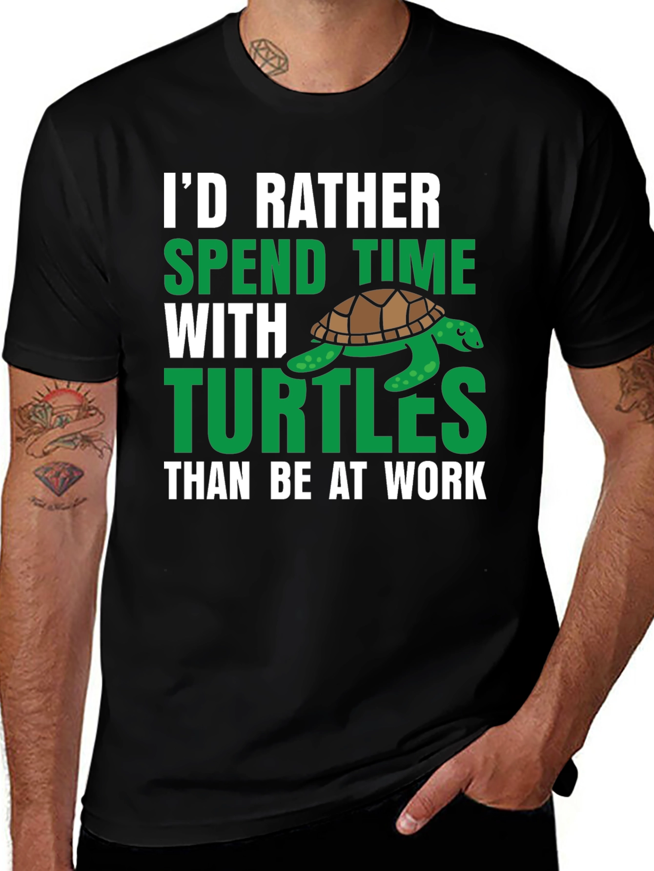 Id Rather Spend Time With Turtles Graphic Tee