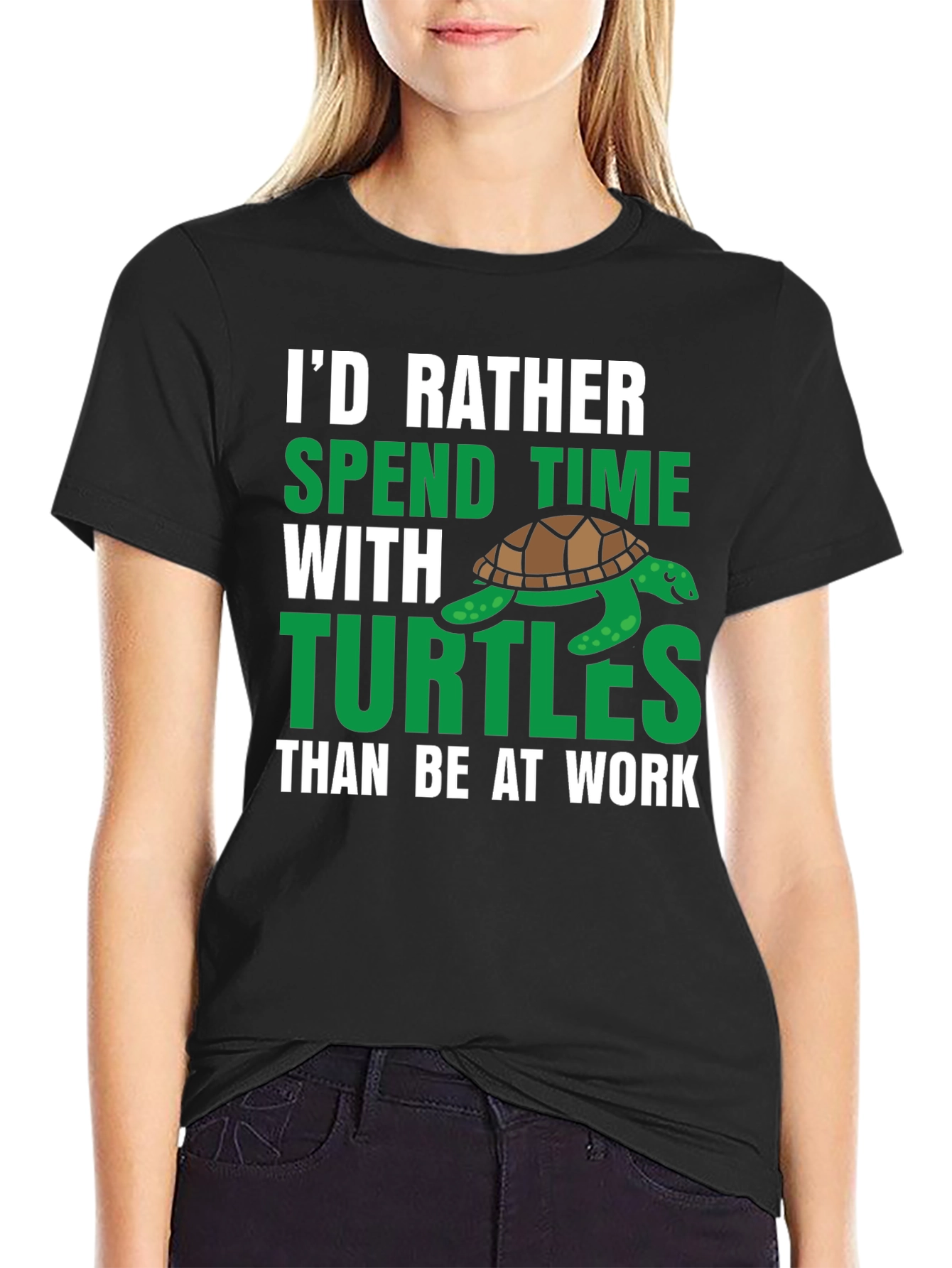 Id Rather Spend Time With Turtles Graphic Tee