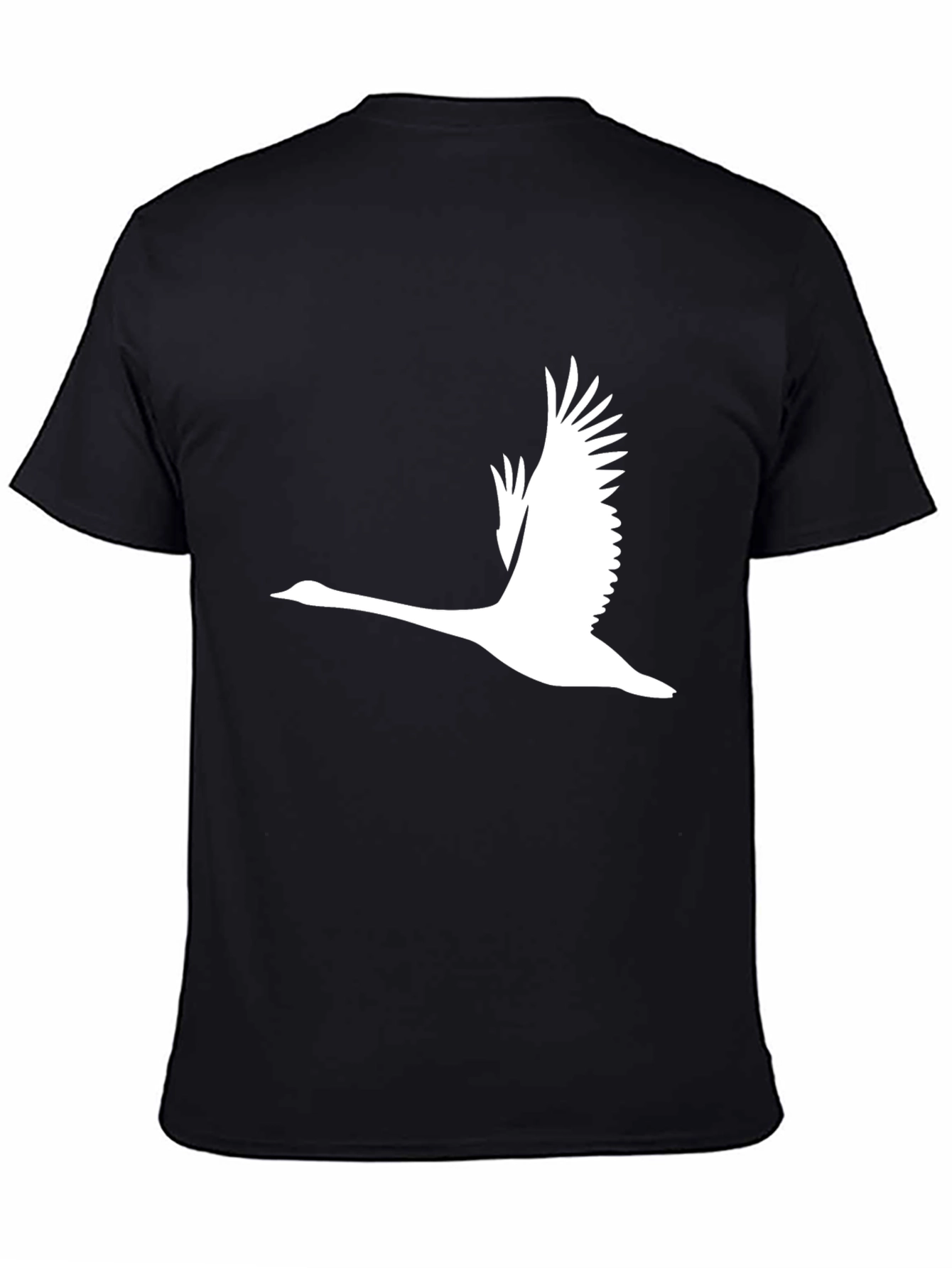 Mens Black T-Shirt with Flying Goose Graphic